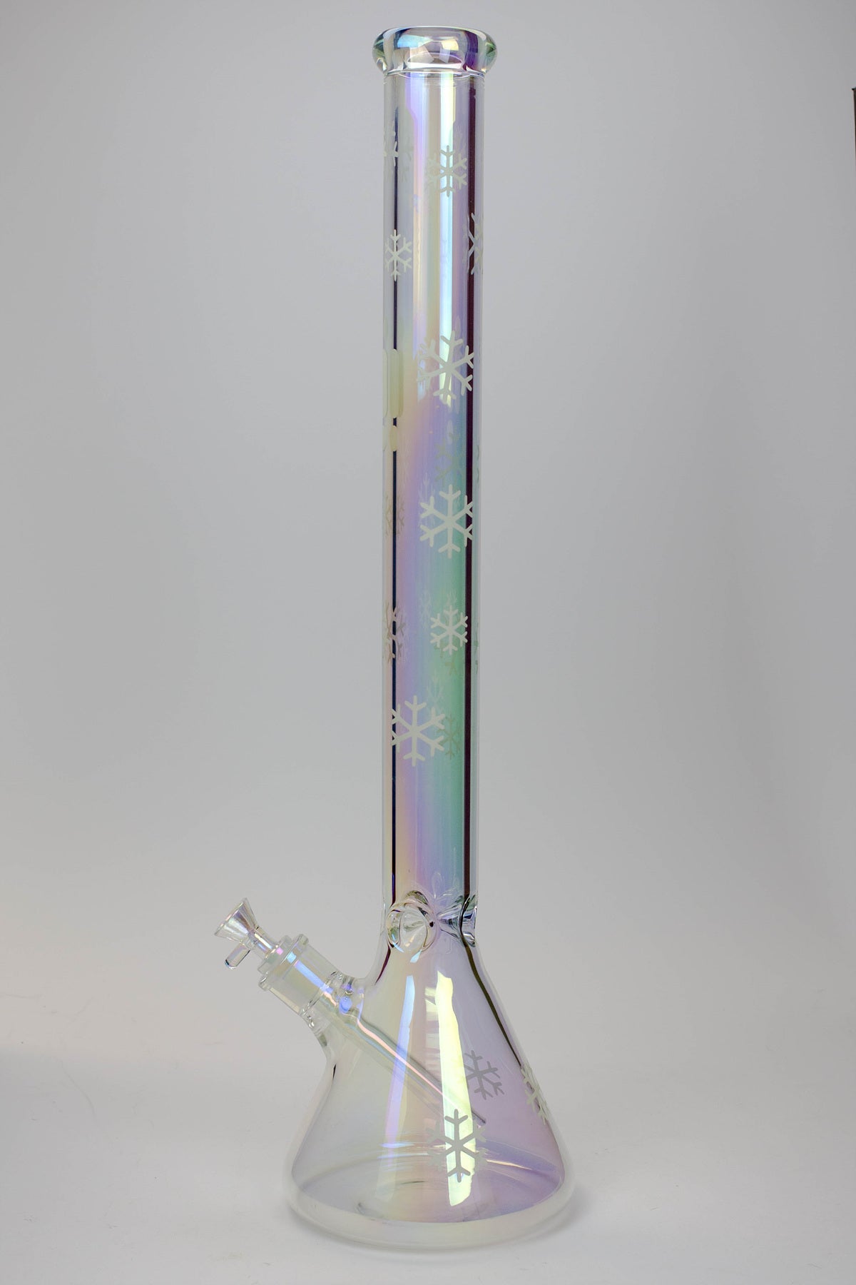 24" Infyniti Snowflake 7 mm metallic Glow in the dark glass water bong_9