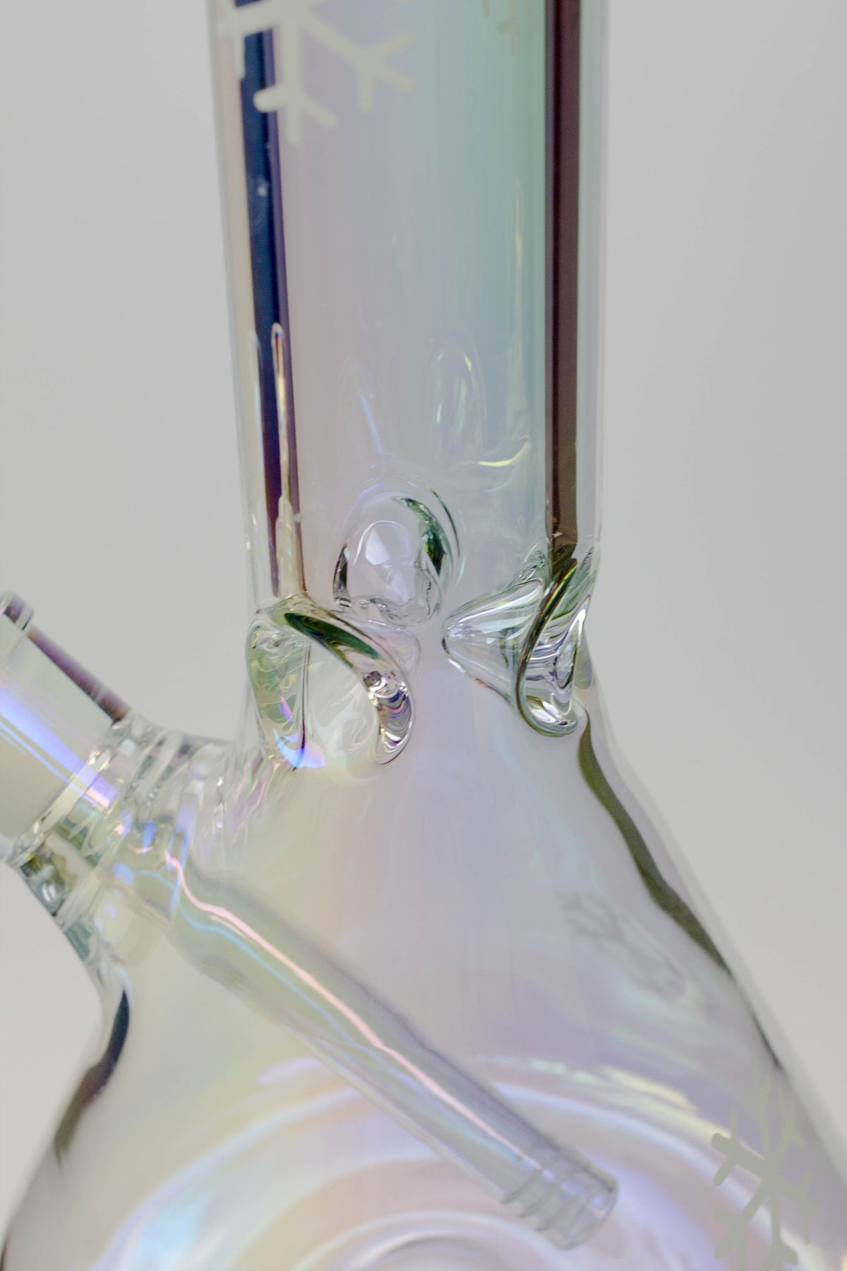 24" Infyniti Snowflake 7 mm metallic Glow in the dark glass water bong_11