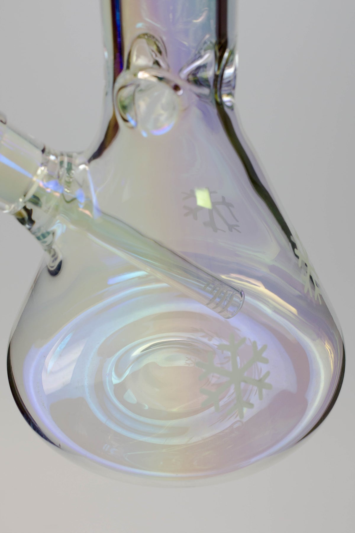 24" Infyniti Snowflake 7 mm metallic Glow in the dark glass water bong_2