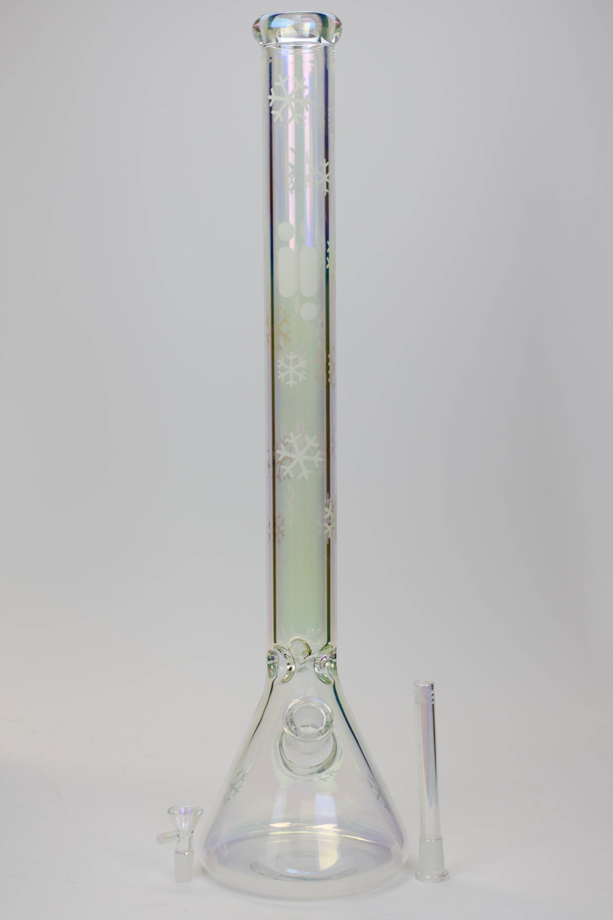 24" Infyniti Snowflake 7 mm metallic Glow in the dark glass water bong_3