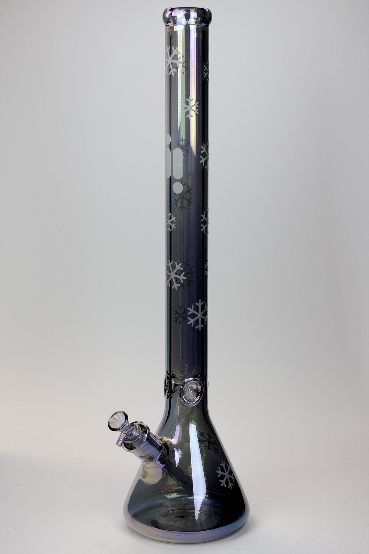 24" Infyniti Snowflake 7 mm metallic Glow in the dark glass water bong_7