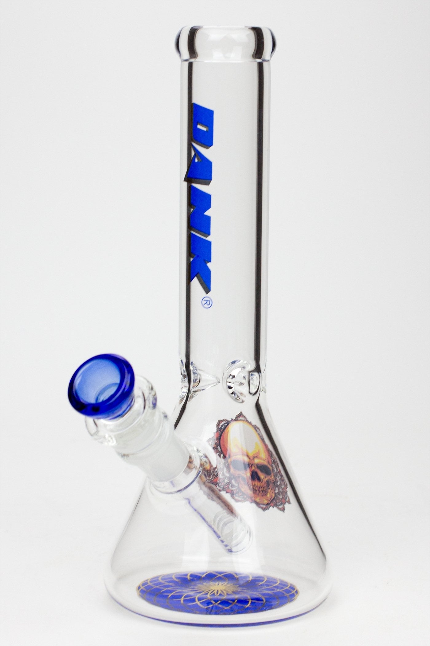 9.5" DANK beaker glass water bong (Wide / Skull)_4