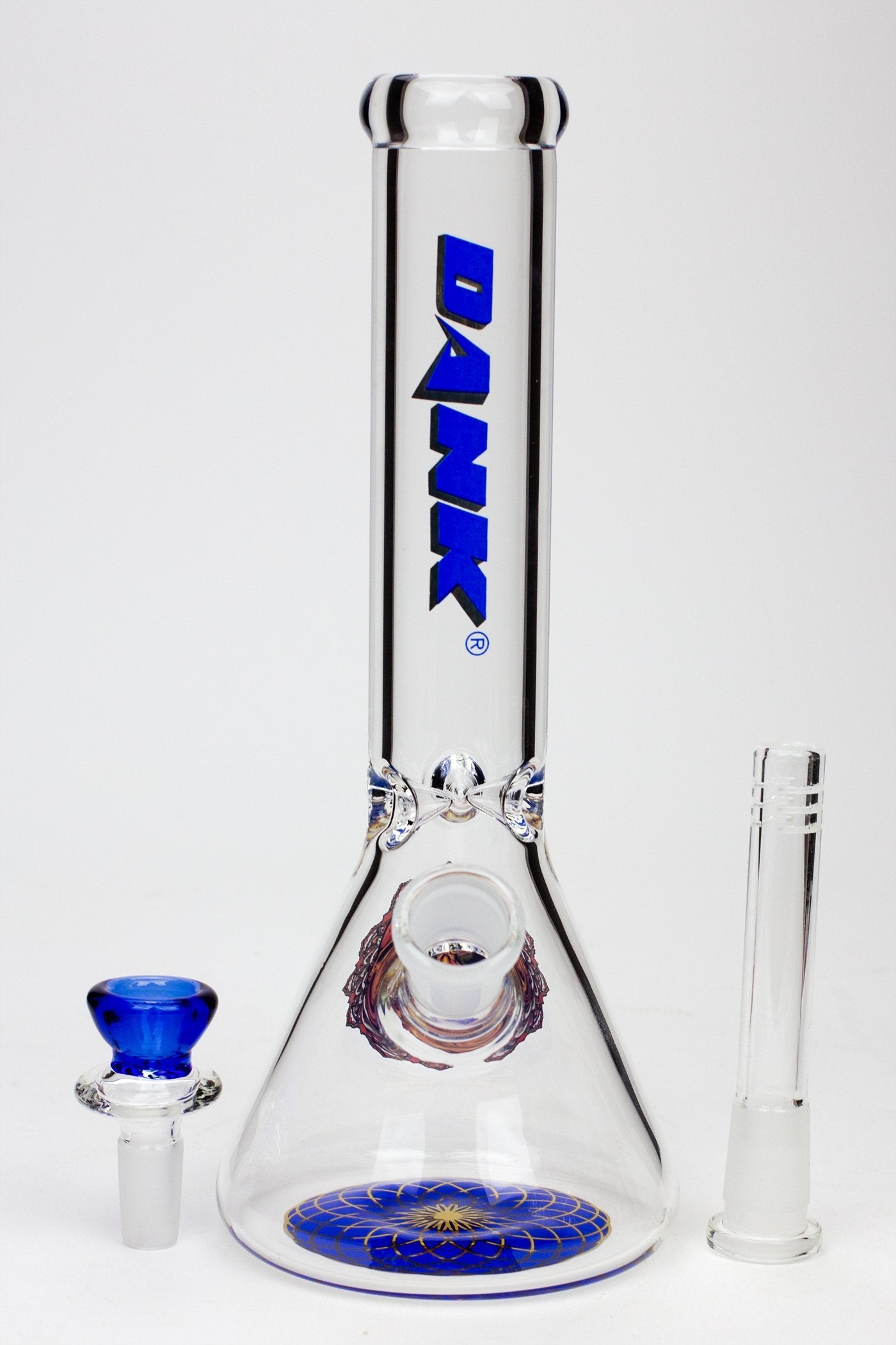 9.5" DANK beaker glass water bong (Wide / Skull)_8