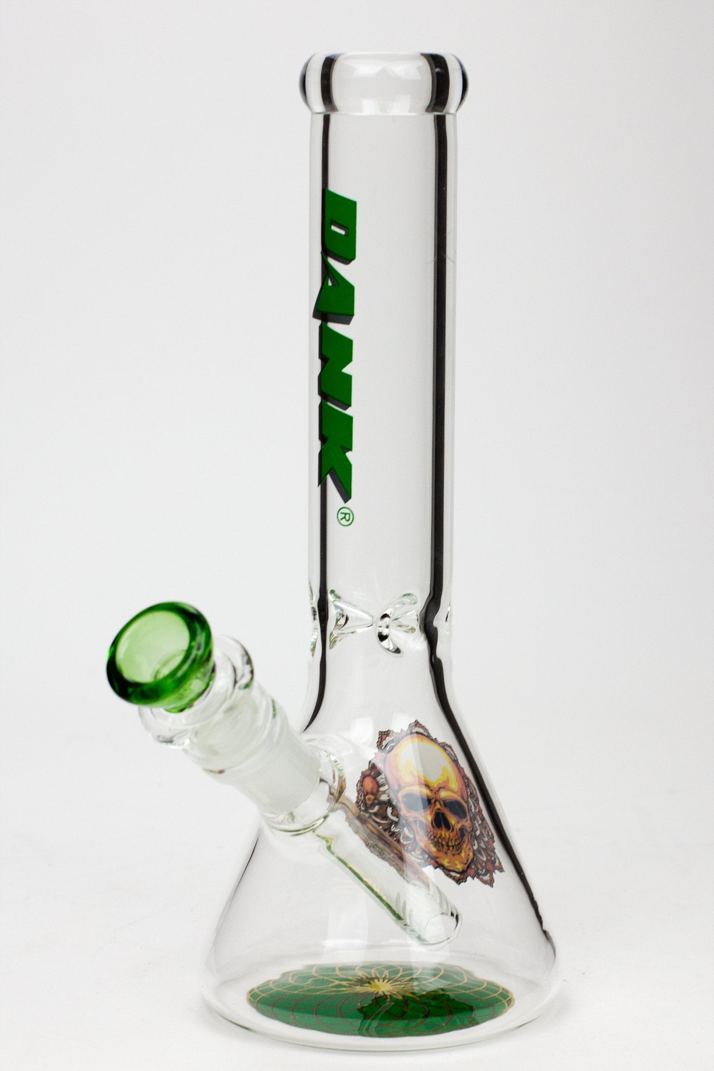 9.5" DANK beaker glass water bong (Wide / Skull)_5