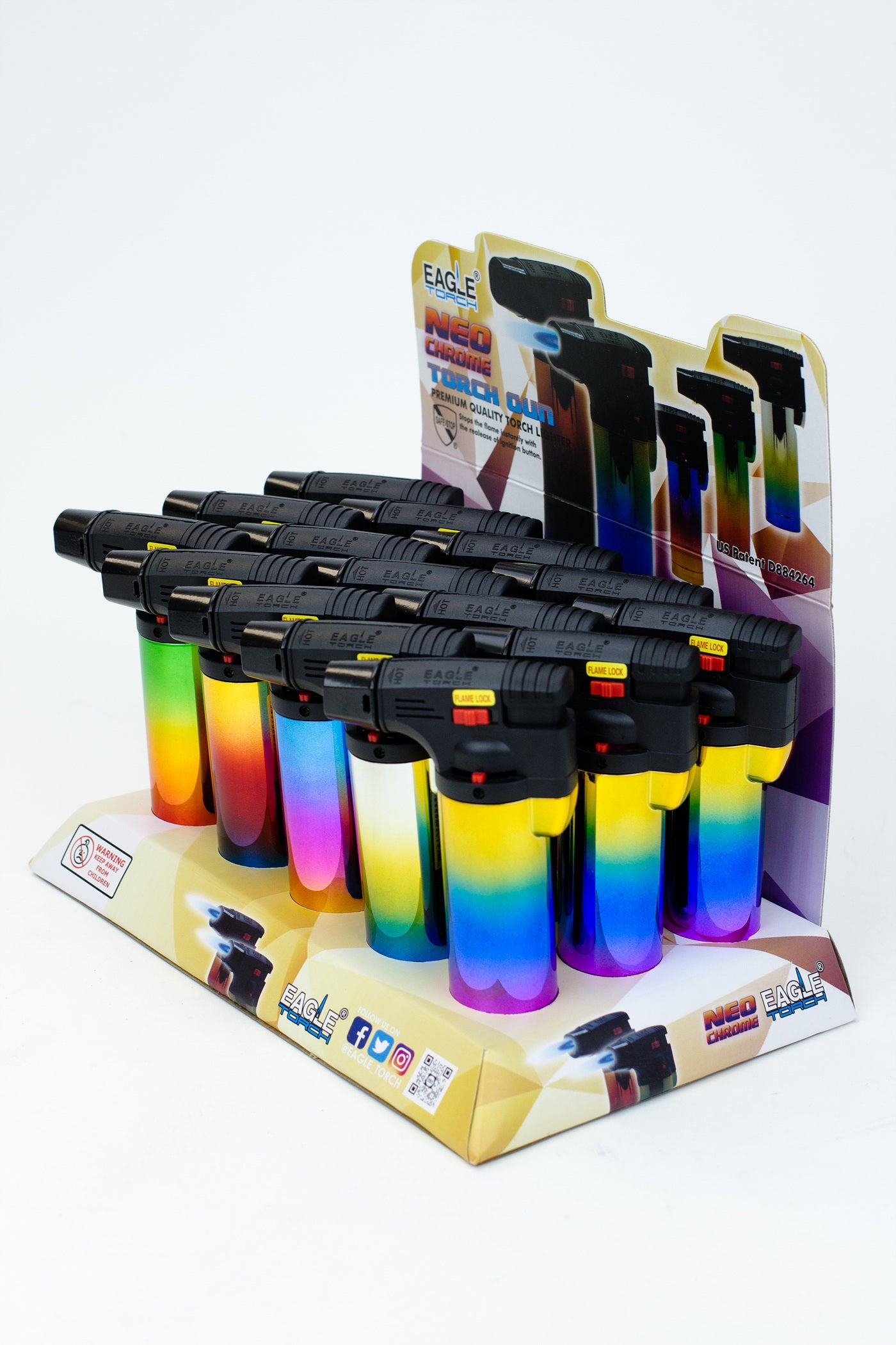 Eagle Torch-Neo Chrome Torch gun lighter Box of 15_3