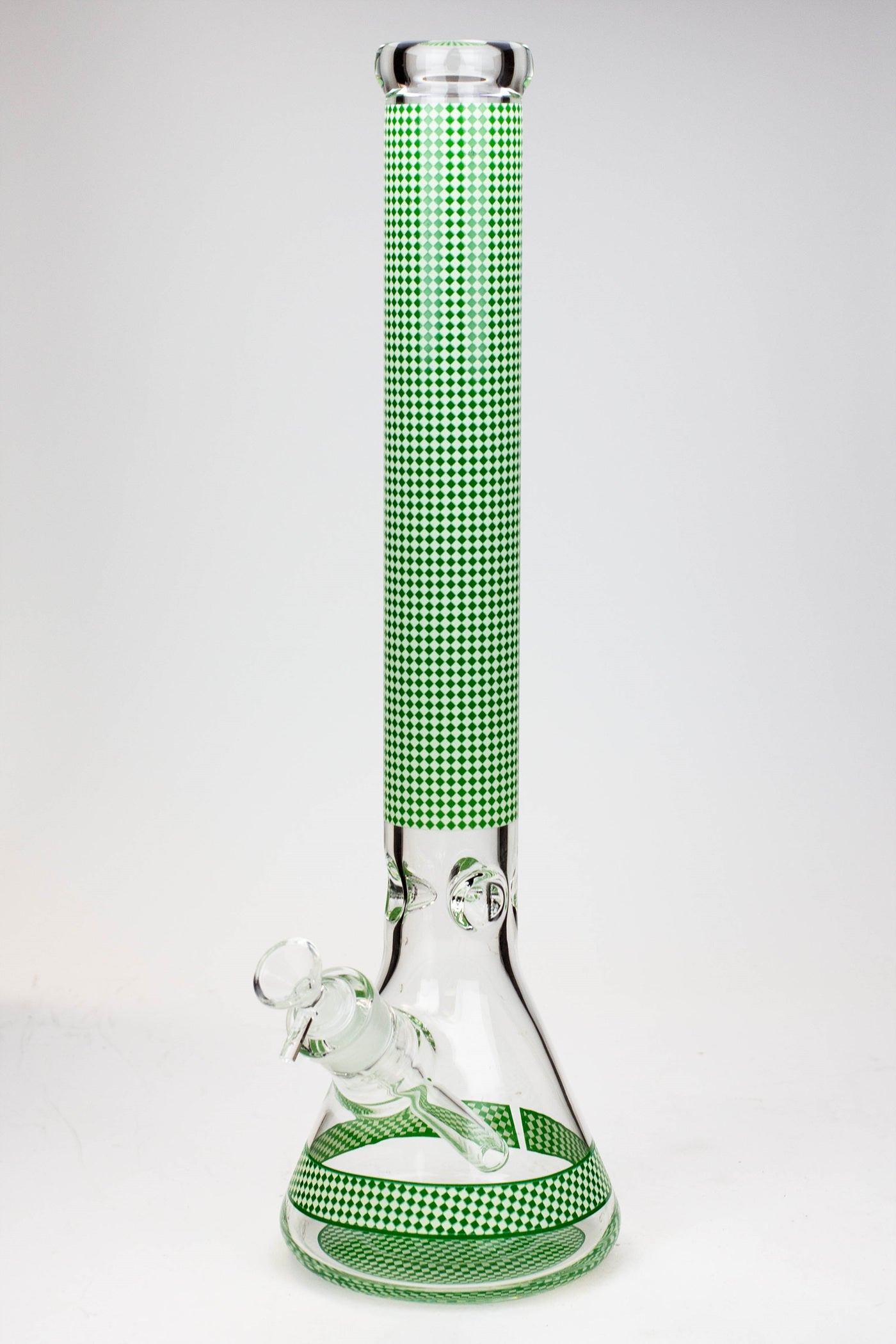 18" Diamond pattern Glow in the dark 7 mm glass beaker bong_6