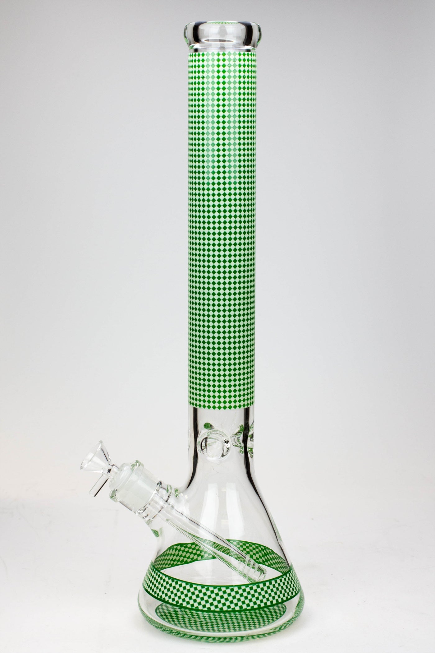 18" Diamond pattern Glow in the dark 7 mm glass beaker bong_2