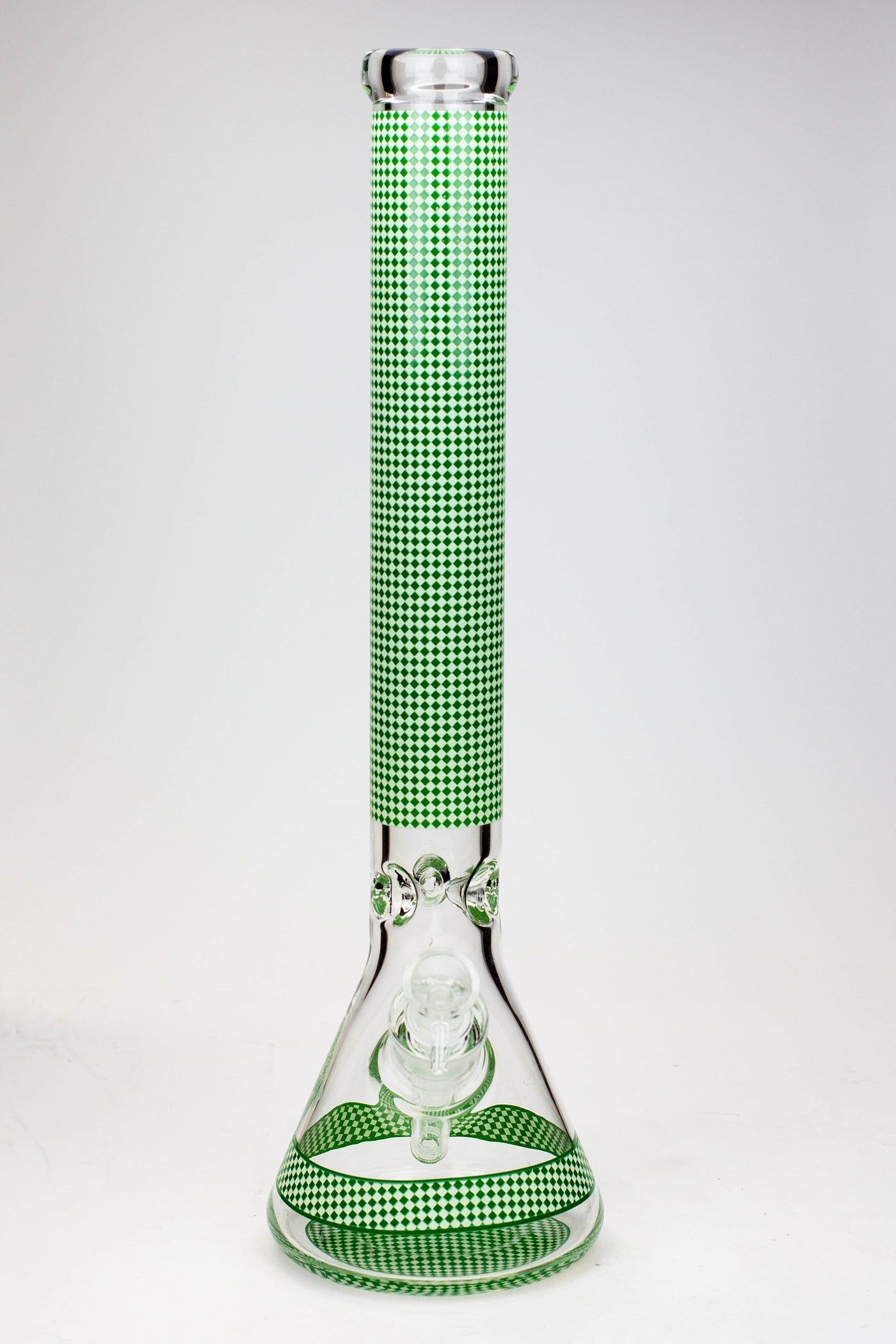 18" Diamond pattern Glow in the dark 7 mm glass beaker bong_3