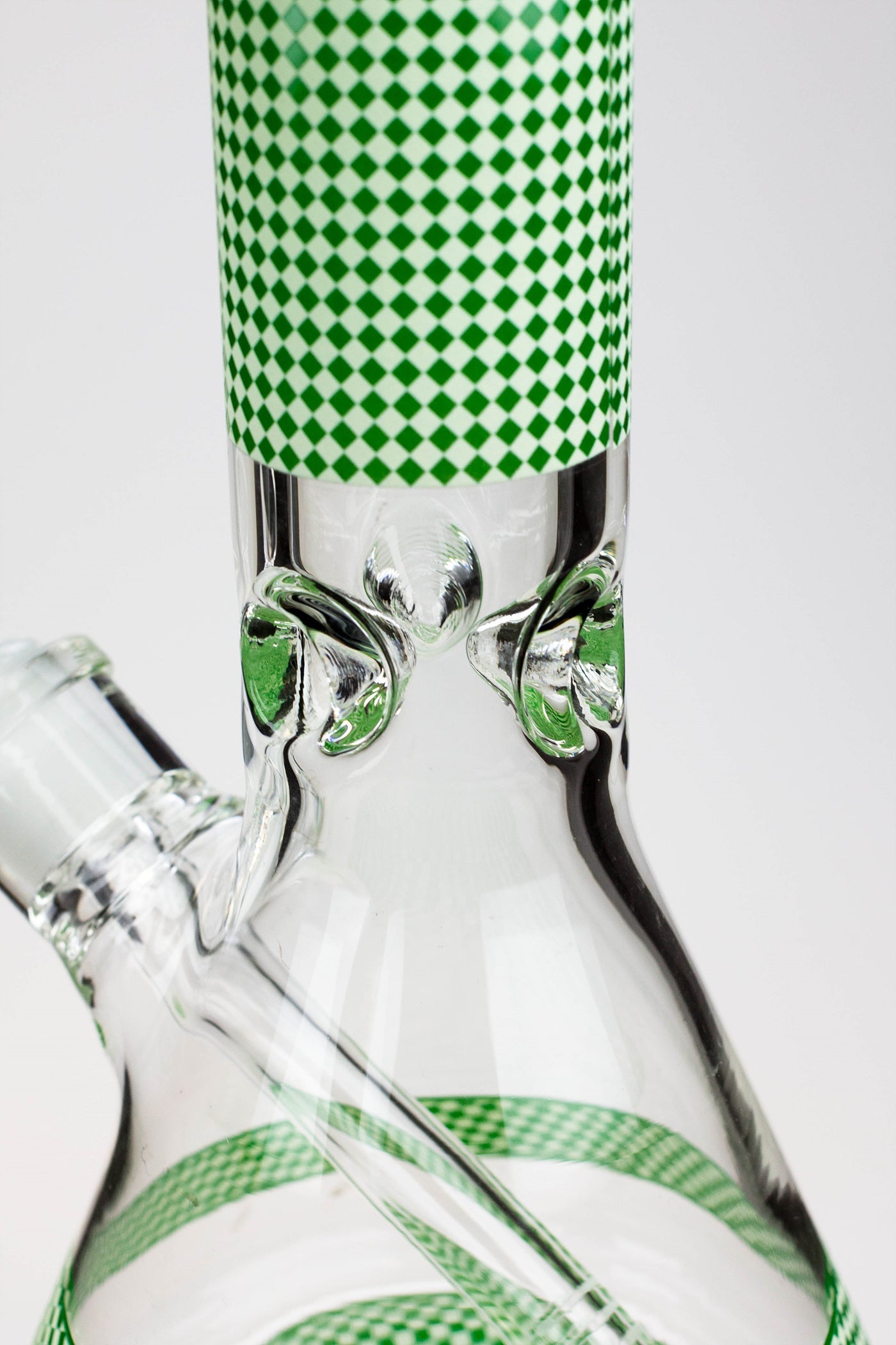 18" Diamond pattern Glow in the dark 7 mm glass beaker bong_4