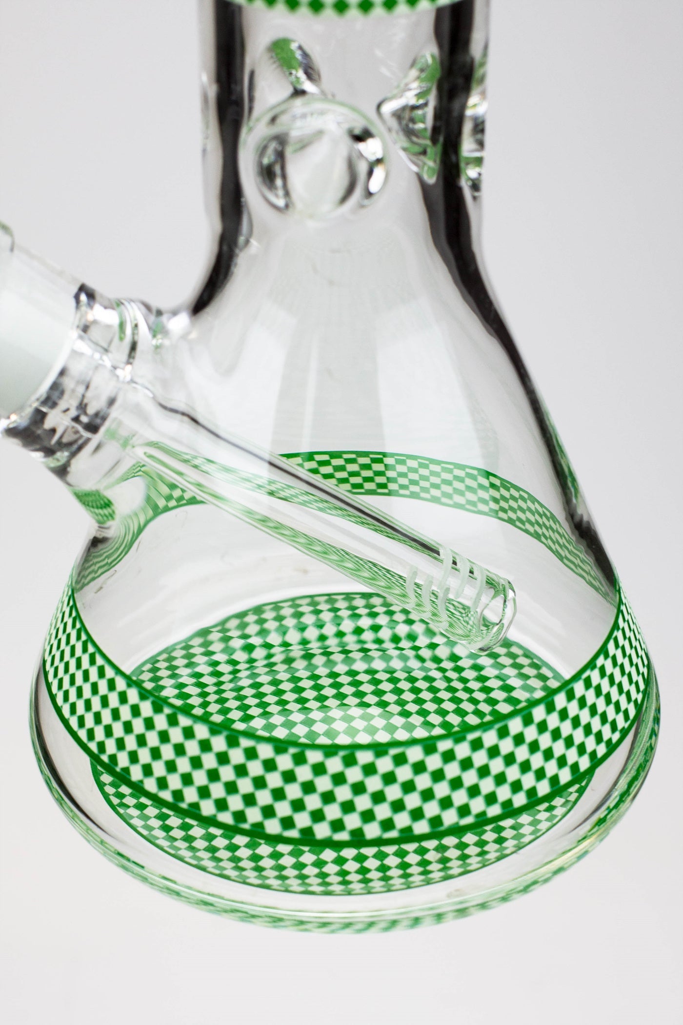 18" Diamond pattern Glow in the dark 7 mm glass beaker bong_12