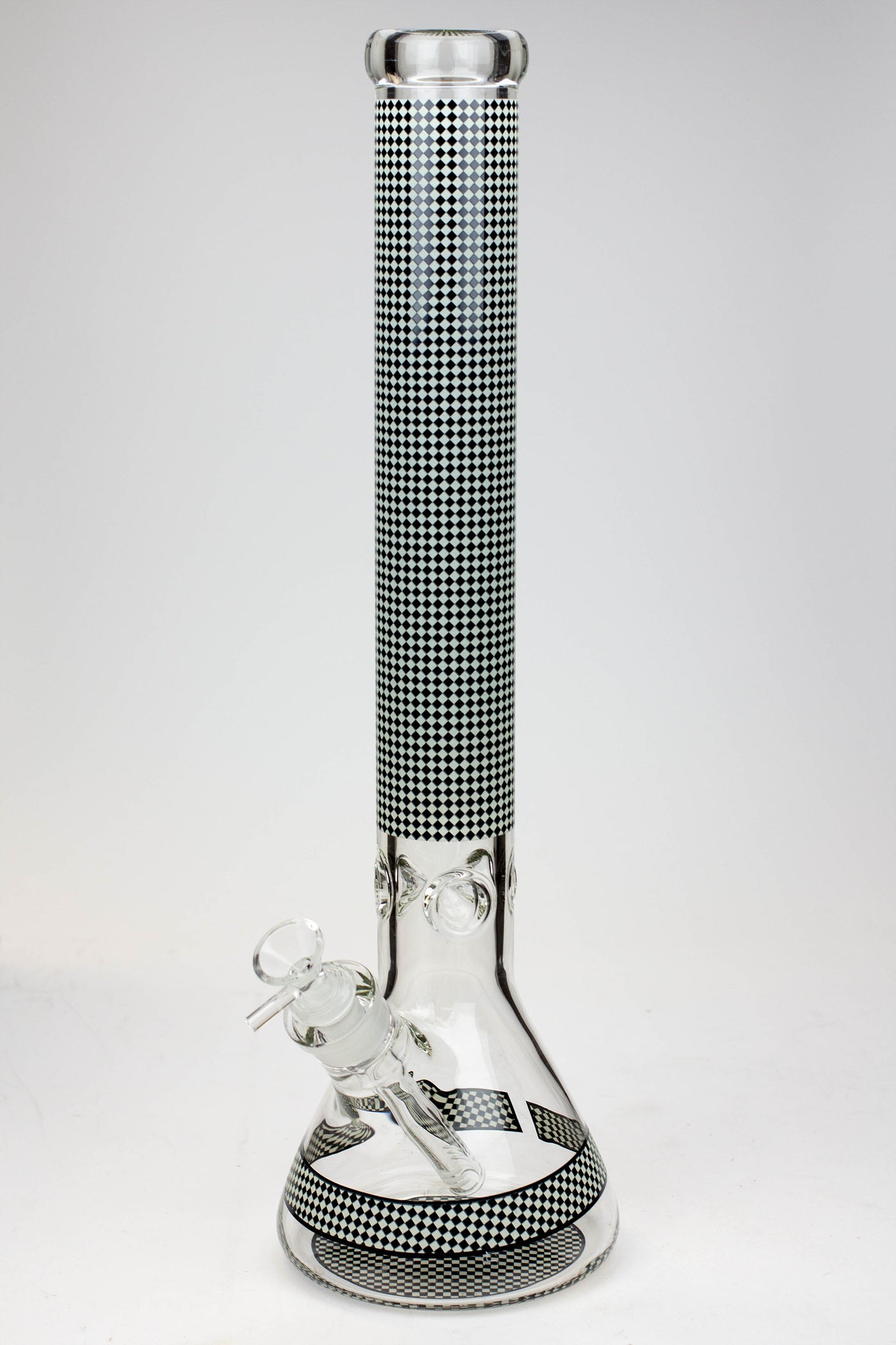 18" Diamond pattern Glow in the dark 7 mm glass beaker bong_7