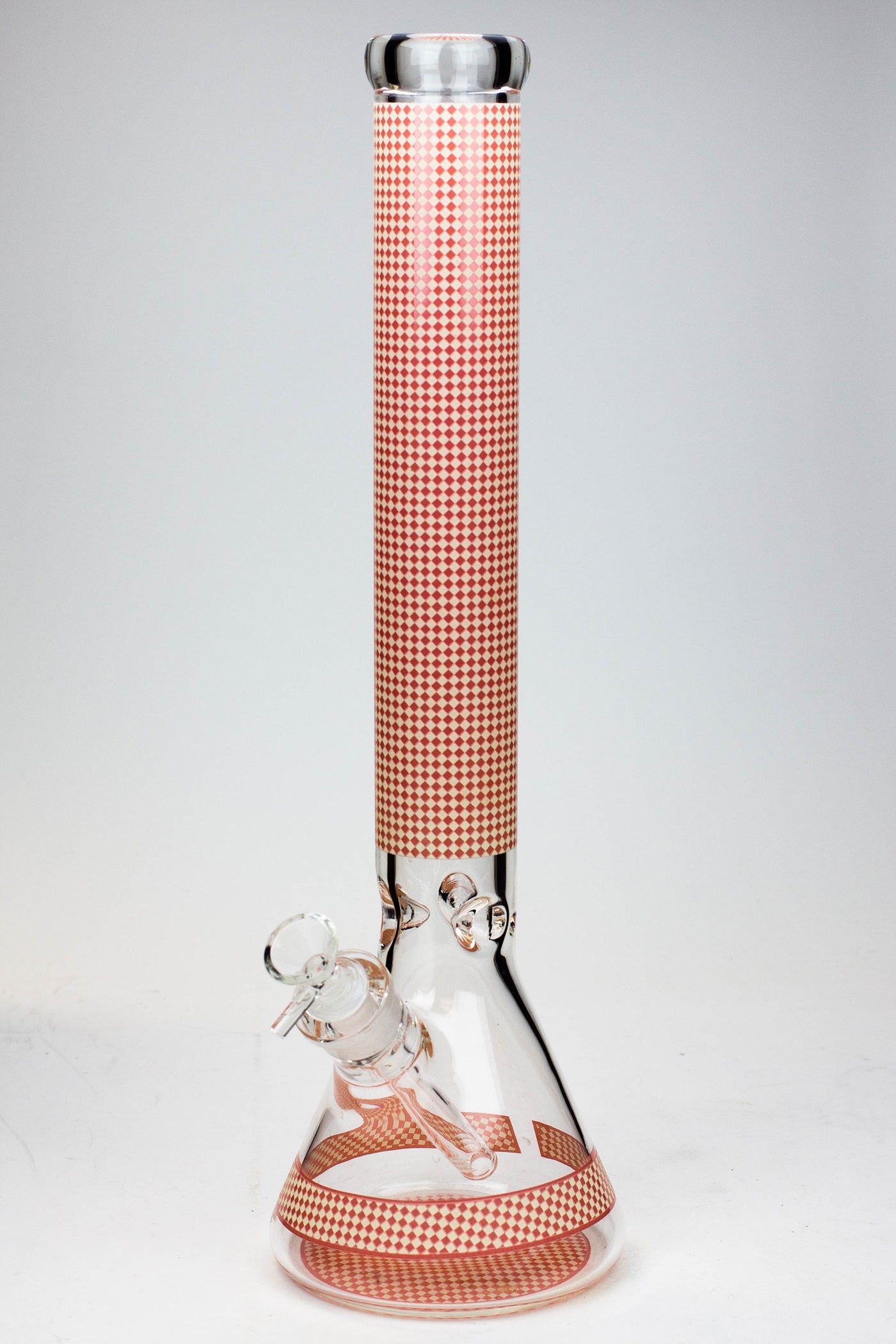 18" Diamond pattern Glow in the dark 7 mm glass beaker bong_8