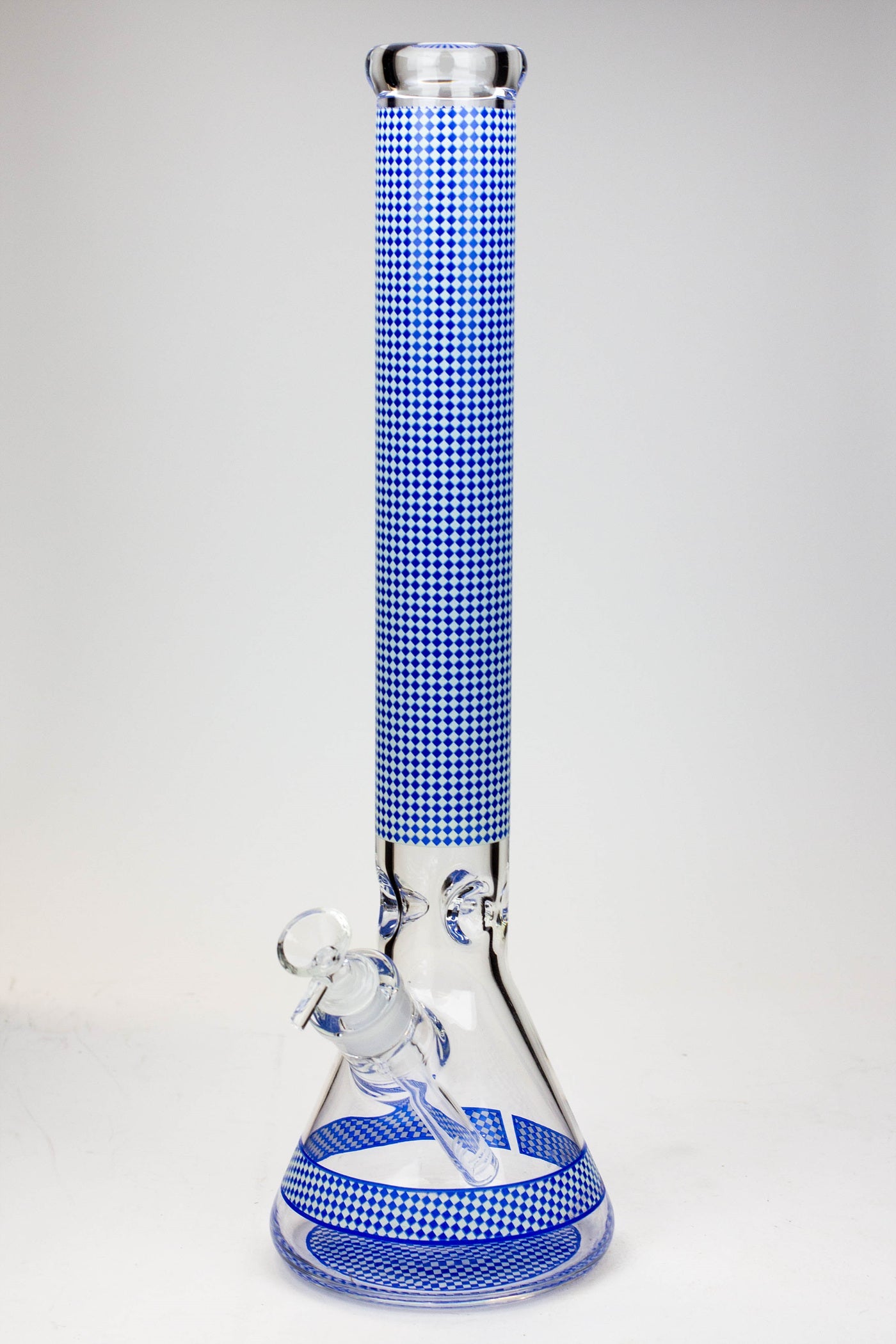 18" Diamond pattern Glow in the dark 7 mm glass beaker bong_10