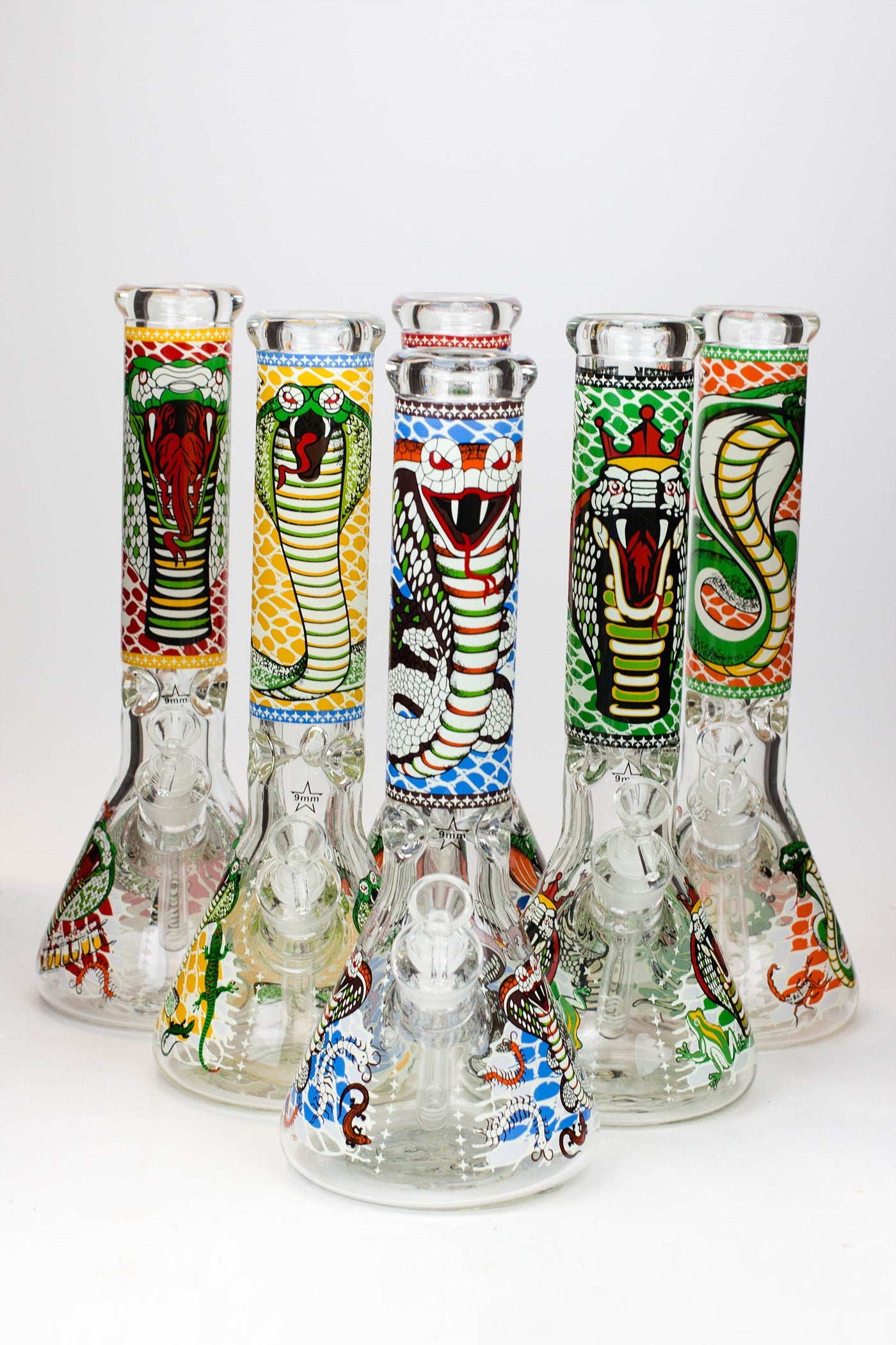 14" King Cobra Glow in the dark 9 mm glass bong_6