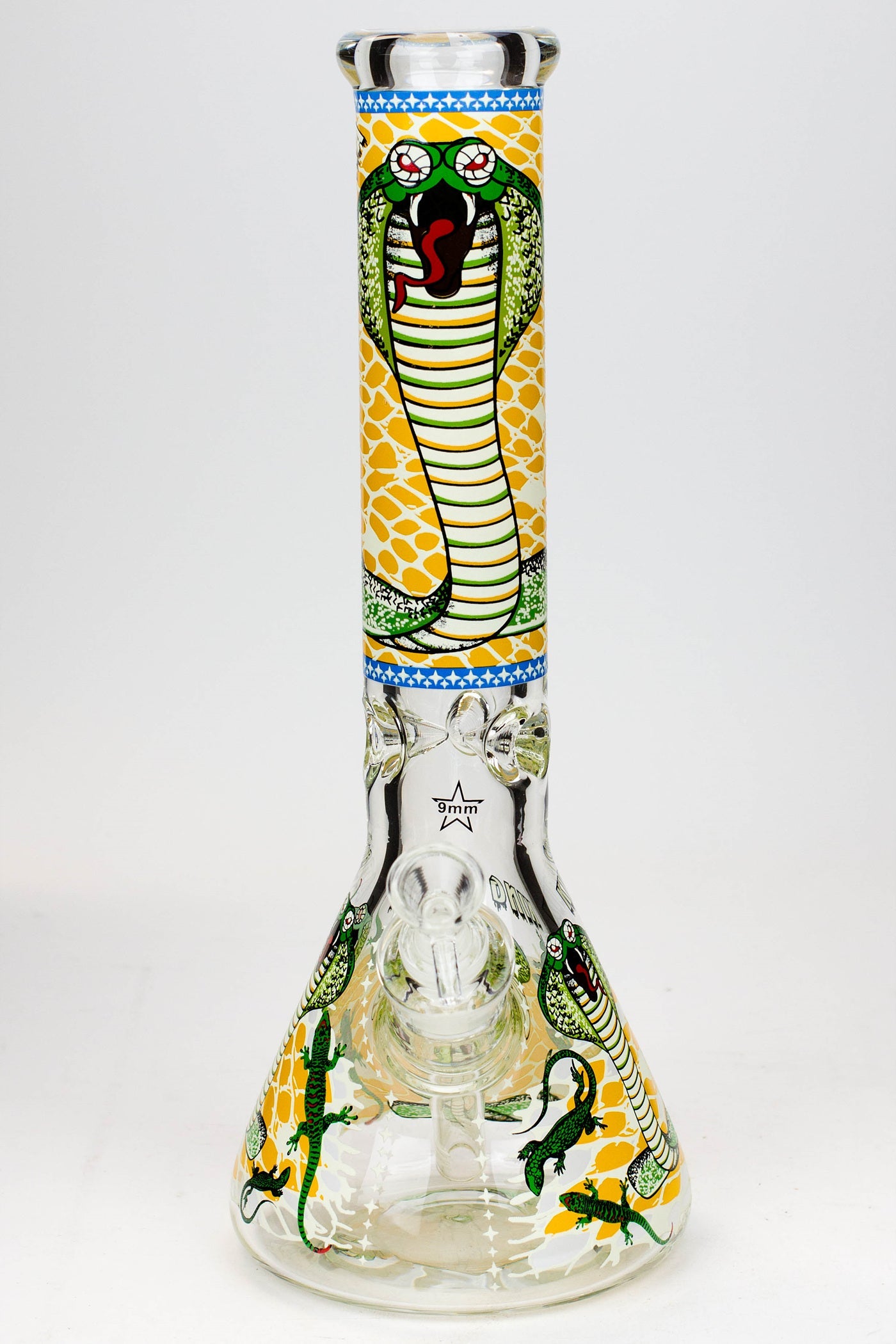 14" King Cobra Glow in the dark 9 mm glass bong_10