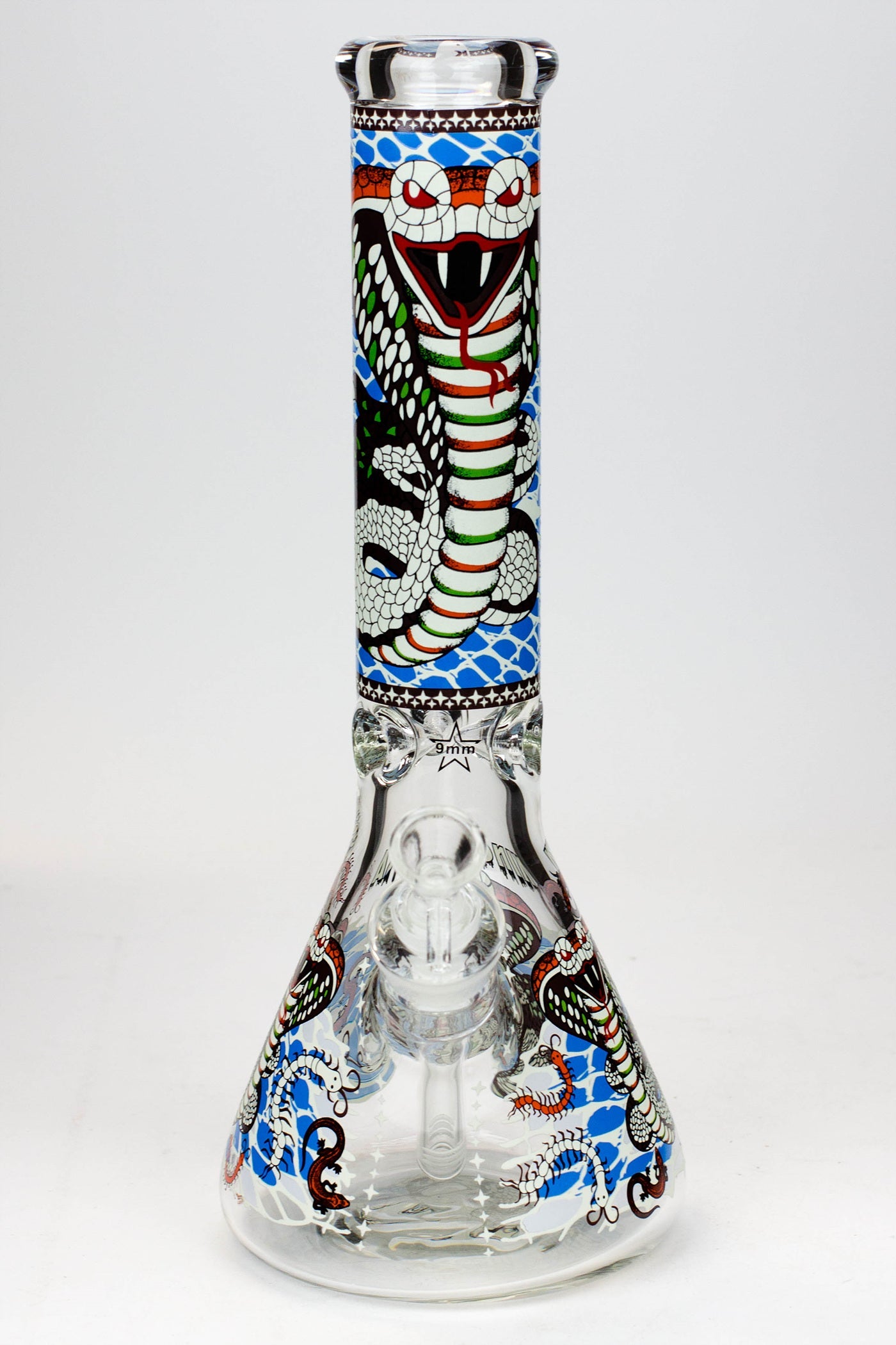 14" King Cobra Glow in the dark 9 mm glass bong_12