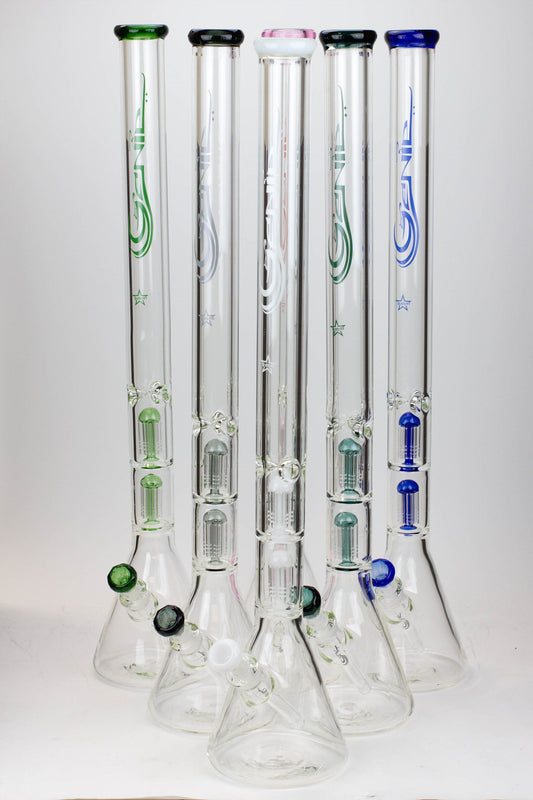 30" Genie 9 mm Dual tree arms beaker glass water bong_0