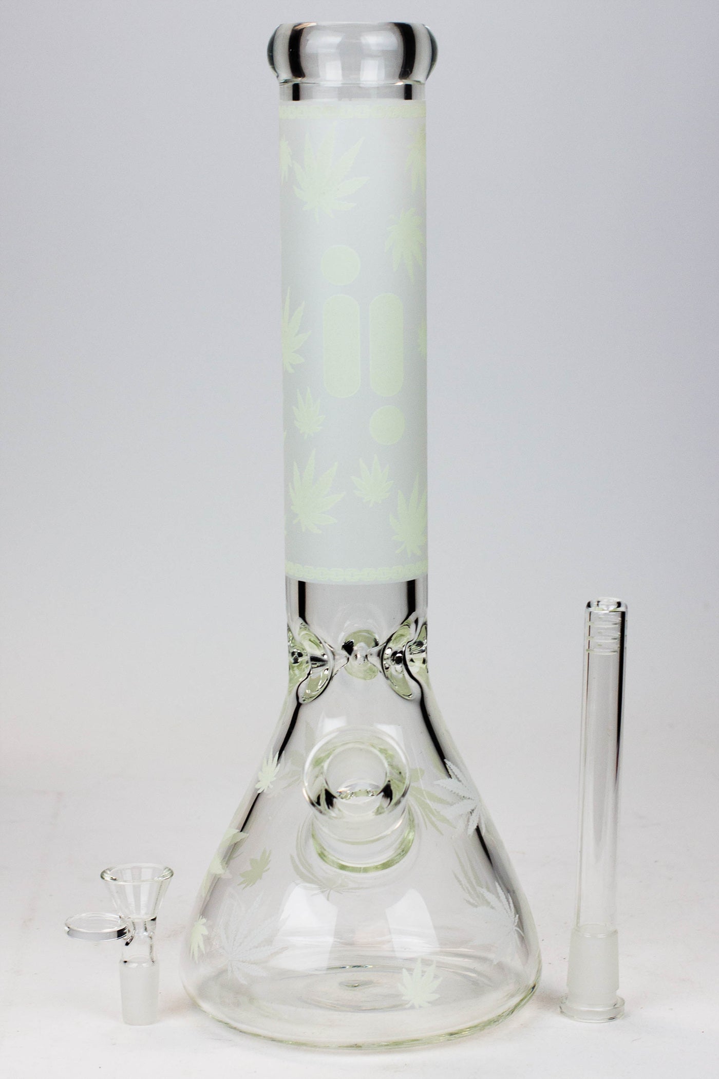 14" Infyniti Leaf Glow in the dark 7 mm glass bong_7