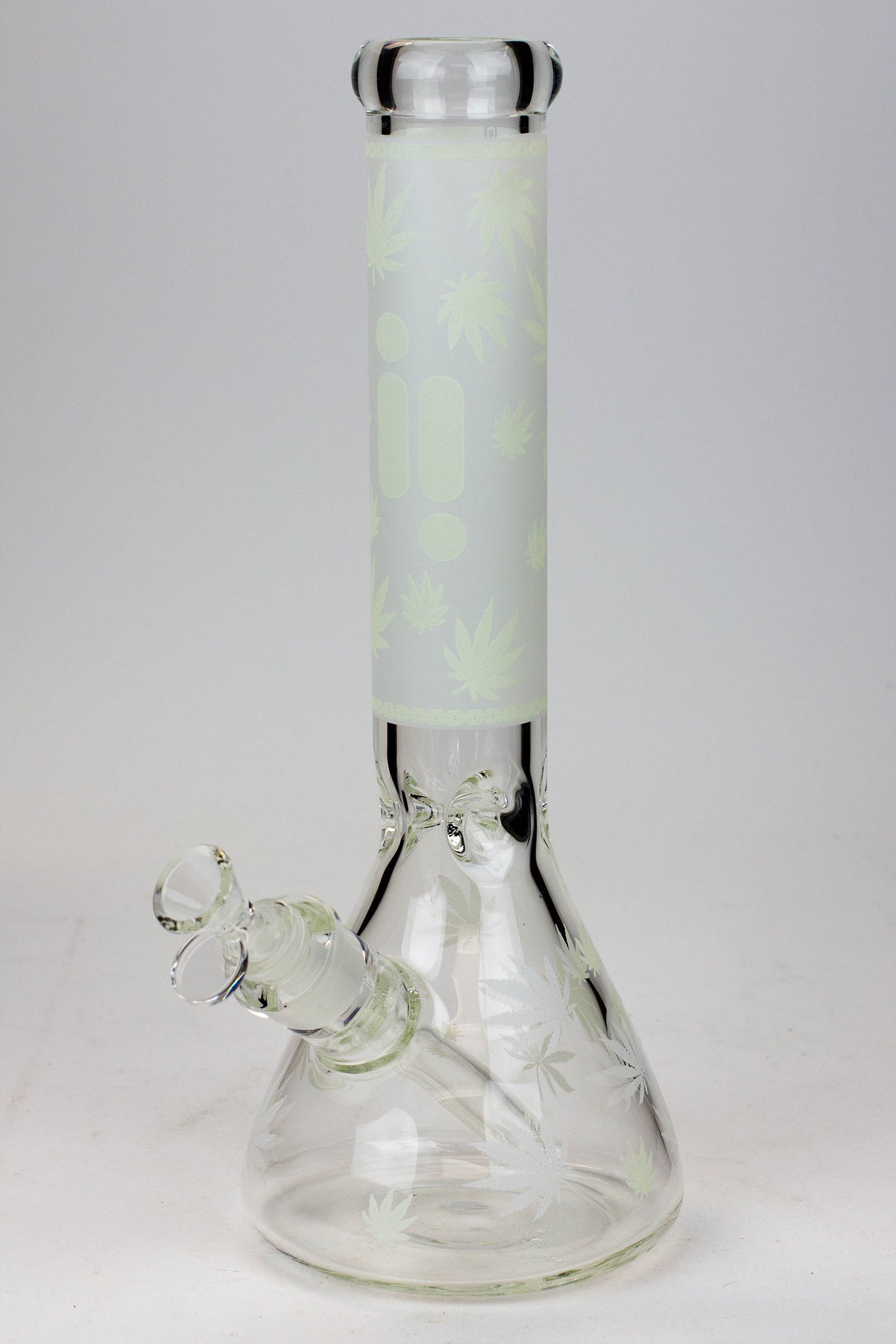 14" Infyniti Leaf Glow in the dark 7 mm glass bong_9