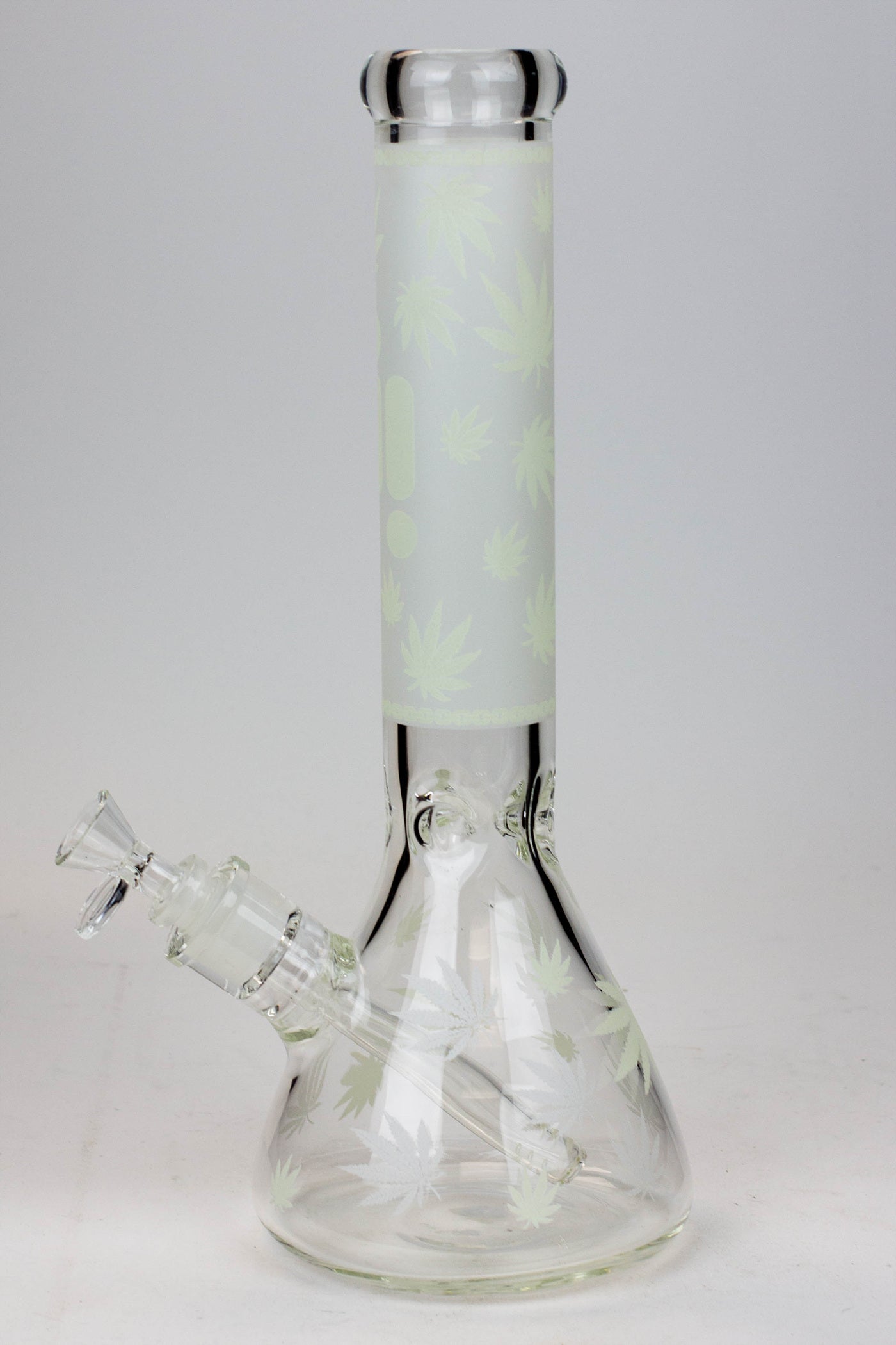 14" Infyniti Leaf Glow in the dark 7 mm glass bong_2