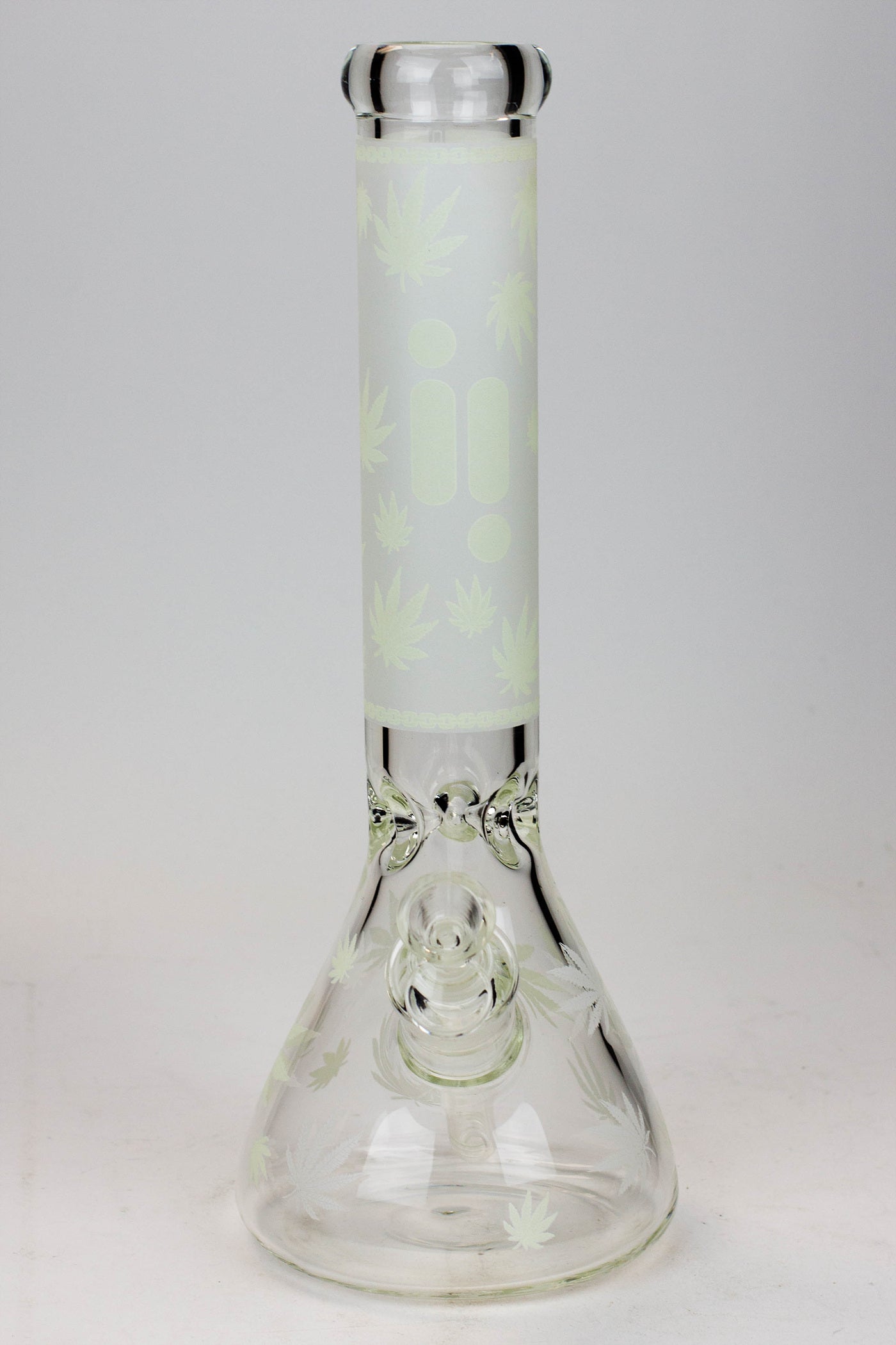 14" Infyniti Leaf Glow in the dark 7 mm glass bong_1