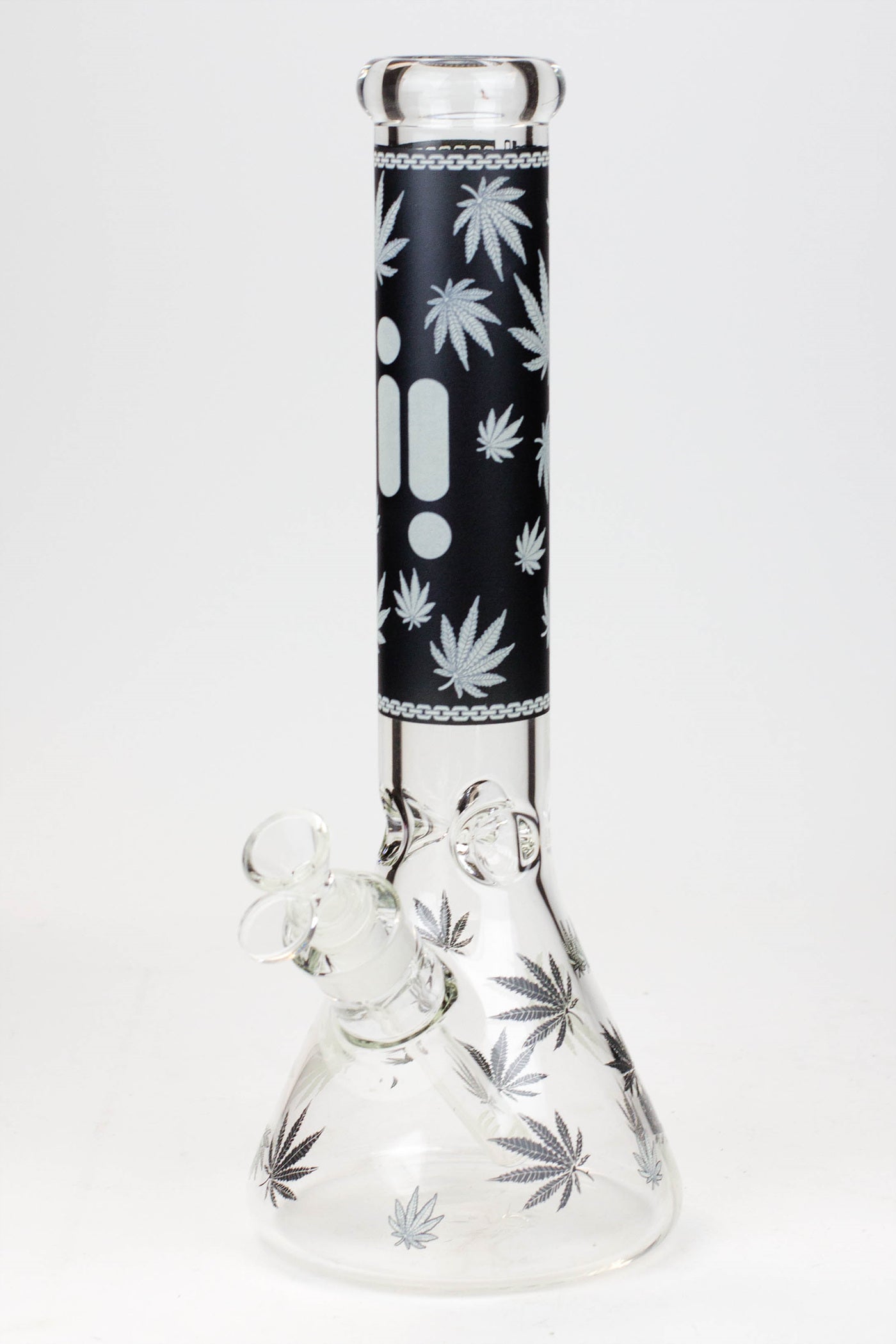 14" Infyniti Leaf Glow in the dark 7 mm glass bong_13