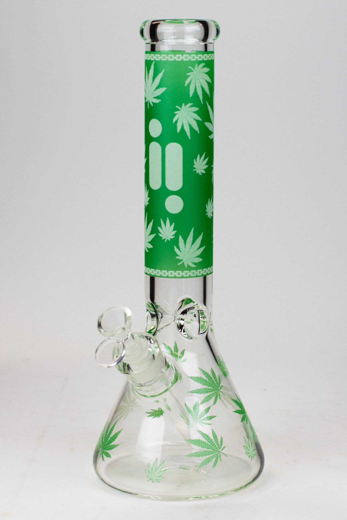 14" Infyniti Leaf Glow in the dark 7 mm glass bong_14