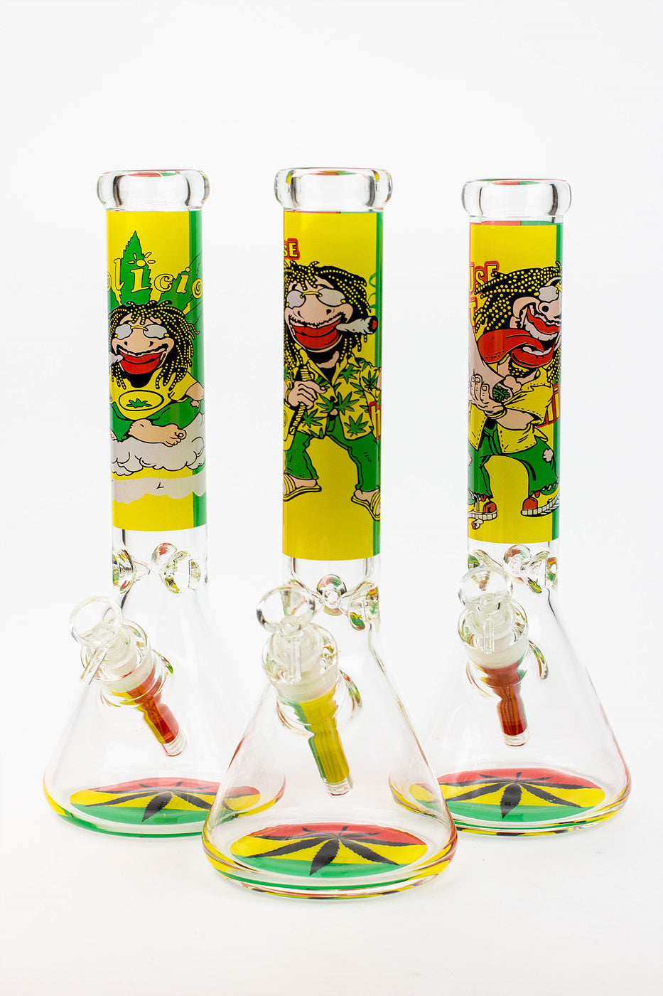 13.5" Rasta Man / 7 mm / classic beaker glass bong_0