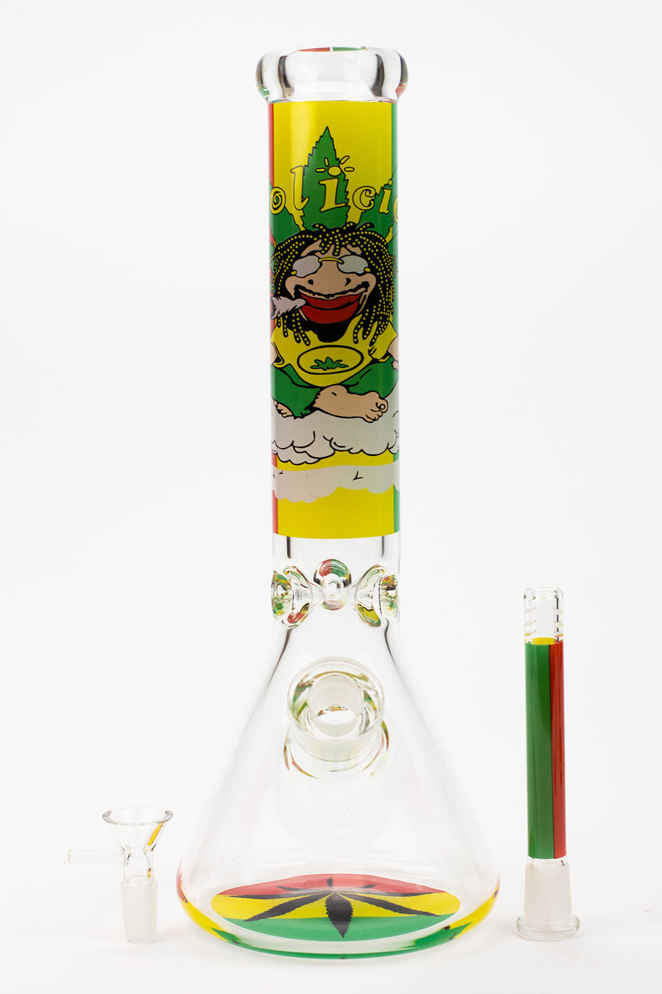 13.5" Rasta Man / 7 mm / classic beaker glass bong_8