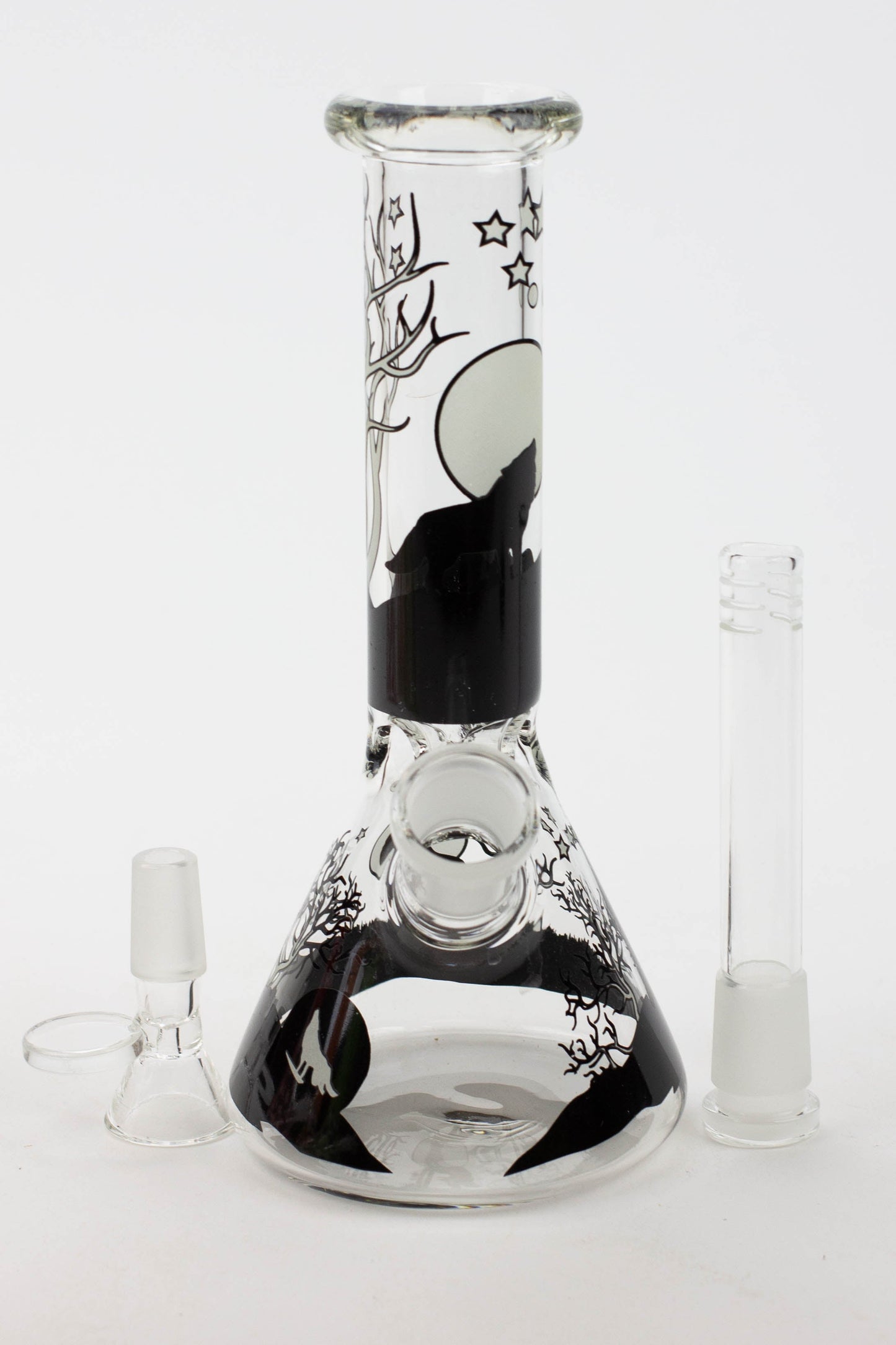 7.5" Glow in the dark beaker glass water bong_8