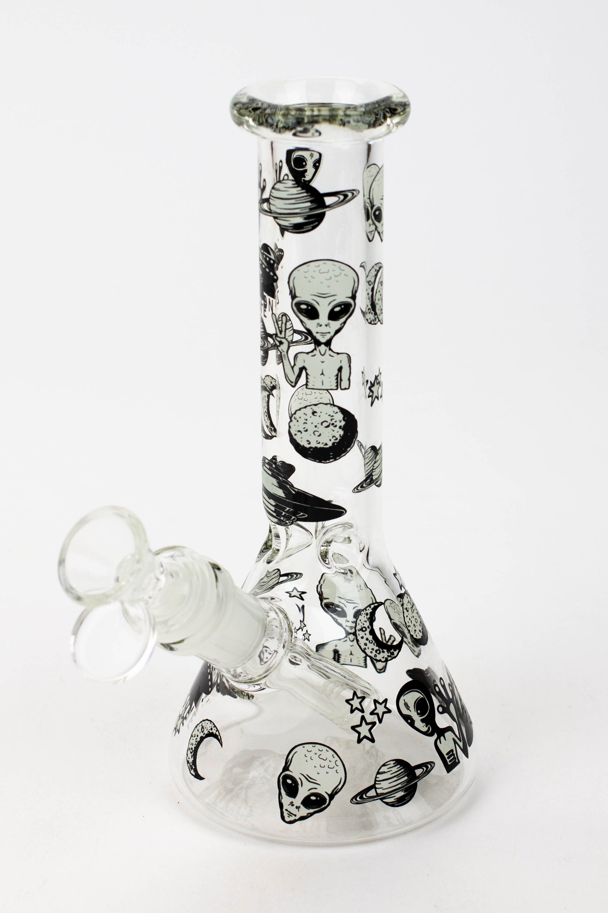 7.5" Glow in the dark beaker glass water bong_2