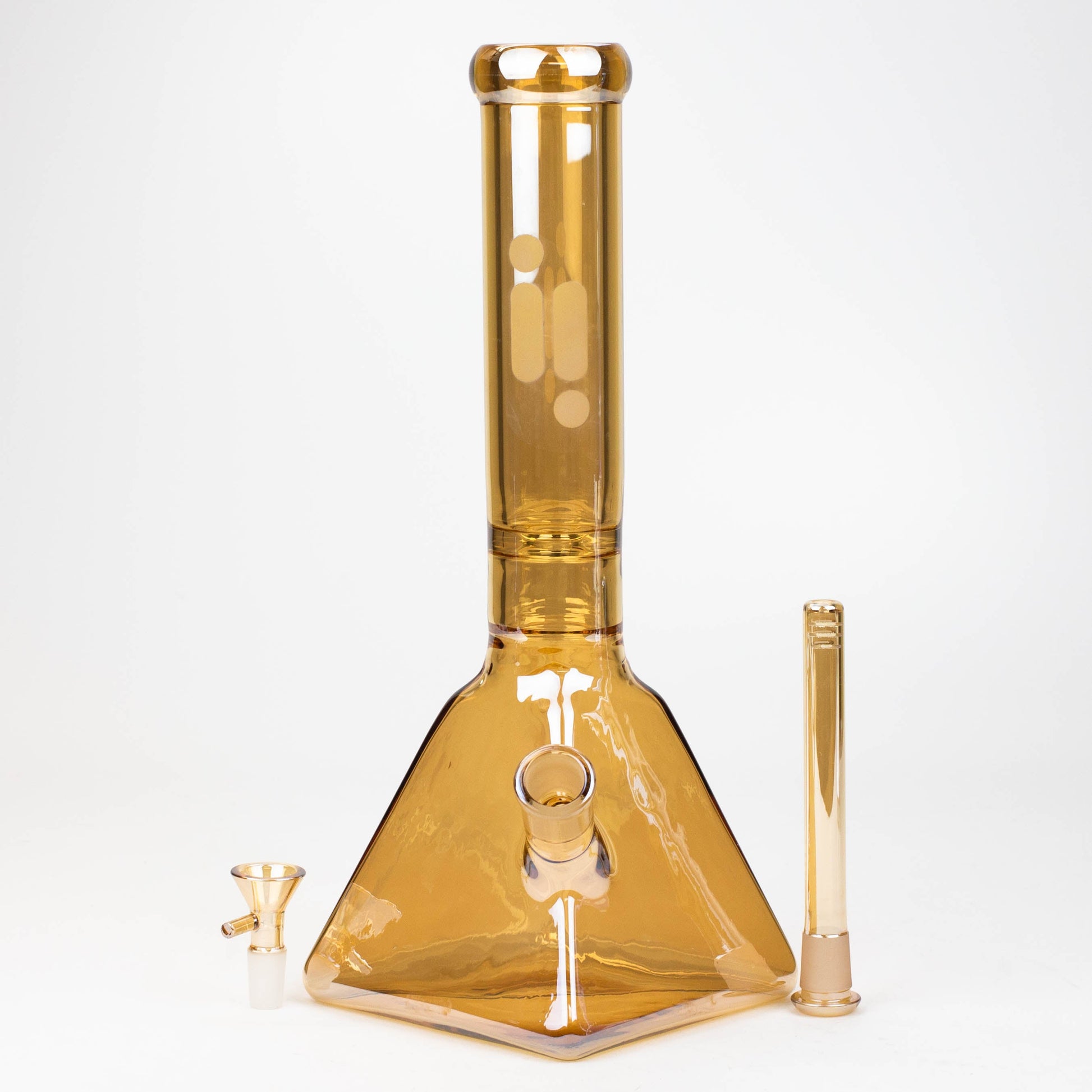 13" Infyniti 7 mm electroplated glass pyramid base bong_4