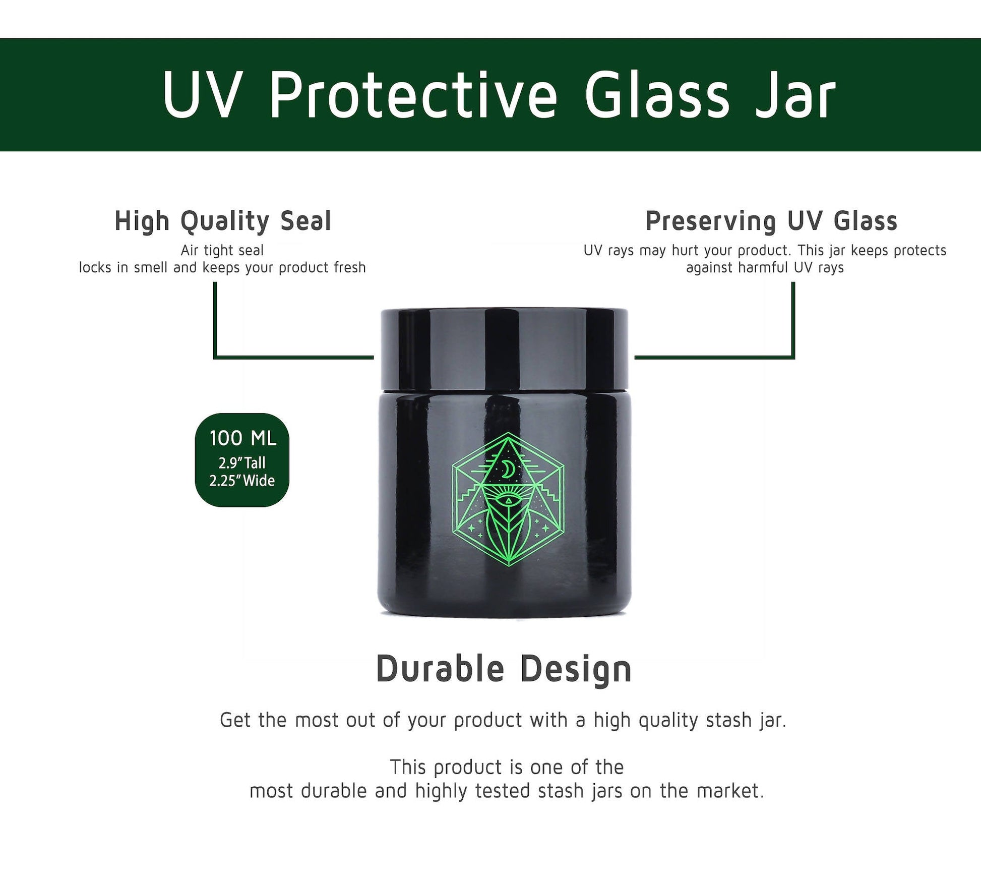 Vintage Stash Box Bundle - Ancient Symbol Design - Grinder - Rolling Tray - Airtight & UV Protecting Glass Jar - Accessory Gift Kit - Secure Storage Box - Lock & Key - Leaf-Way Brand Accessories_4