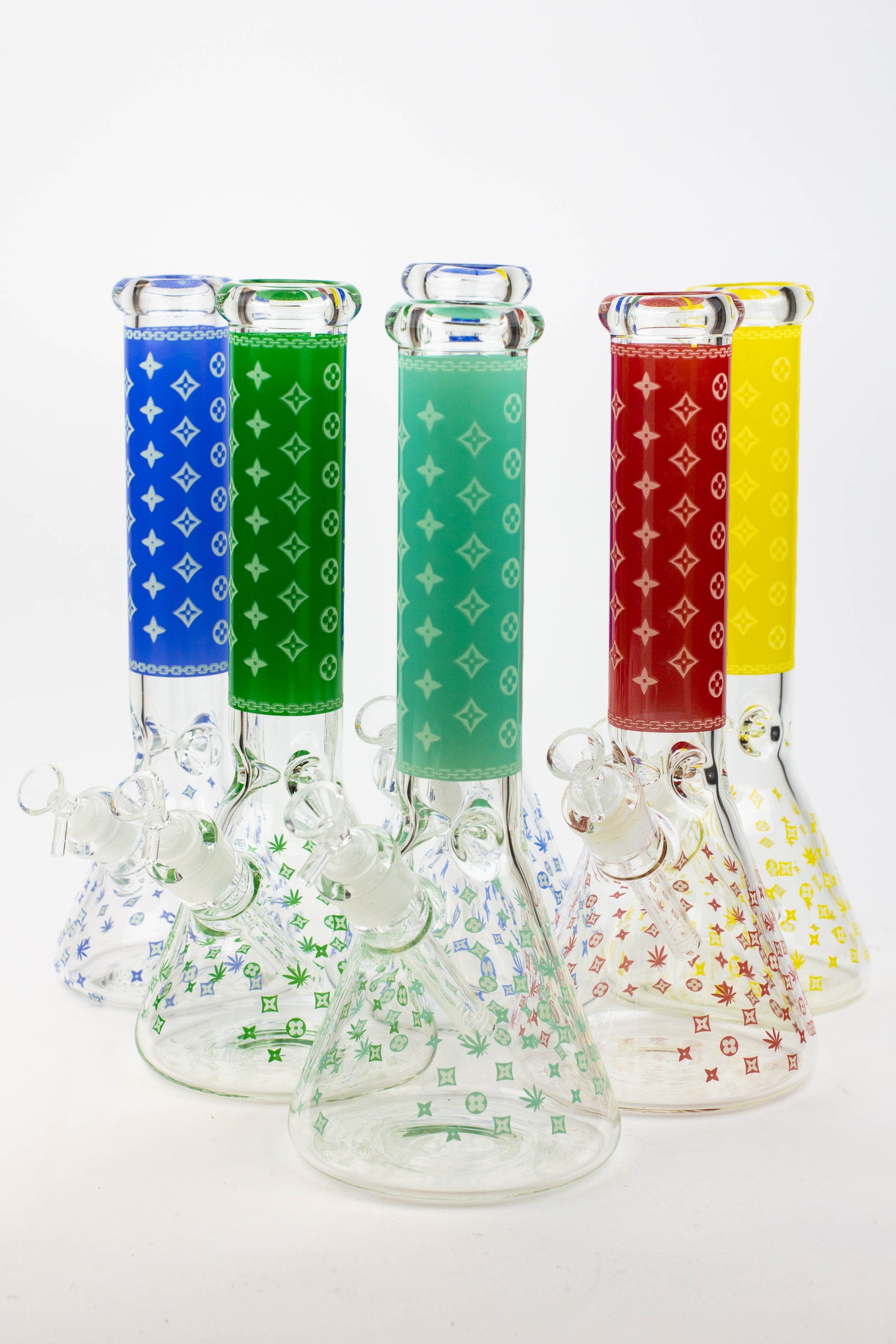 14" Luxury Patten Glow in the dark 7 mm glass bong [A24]_0