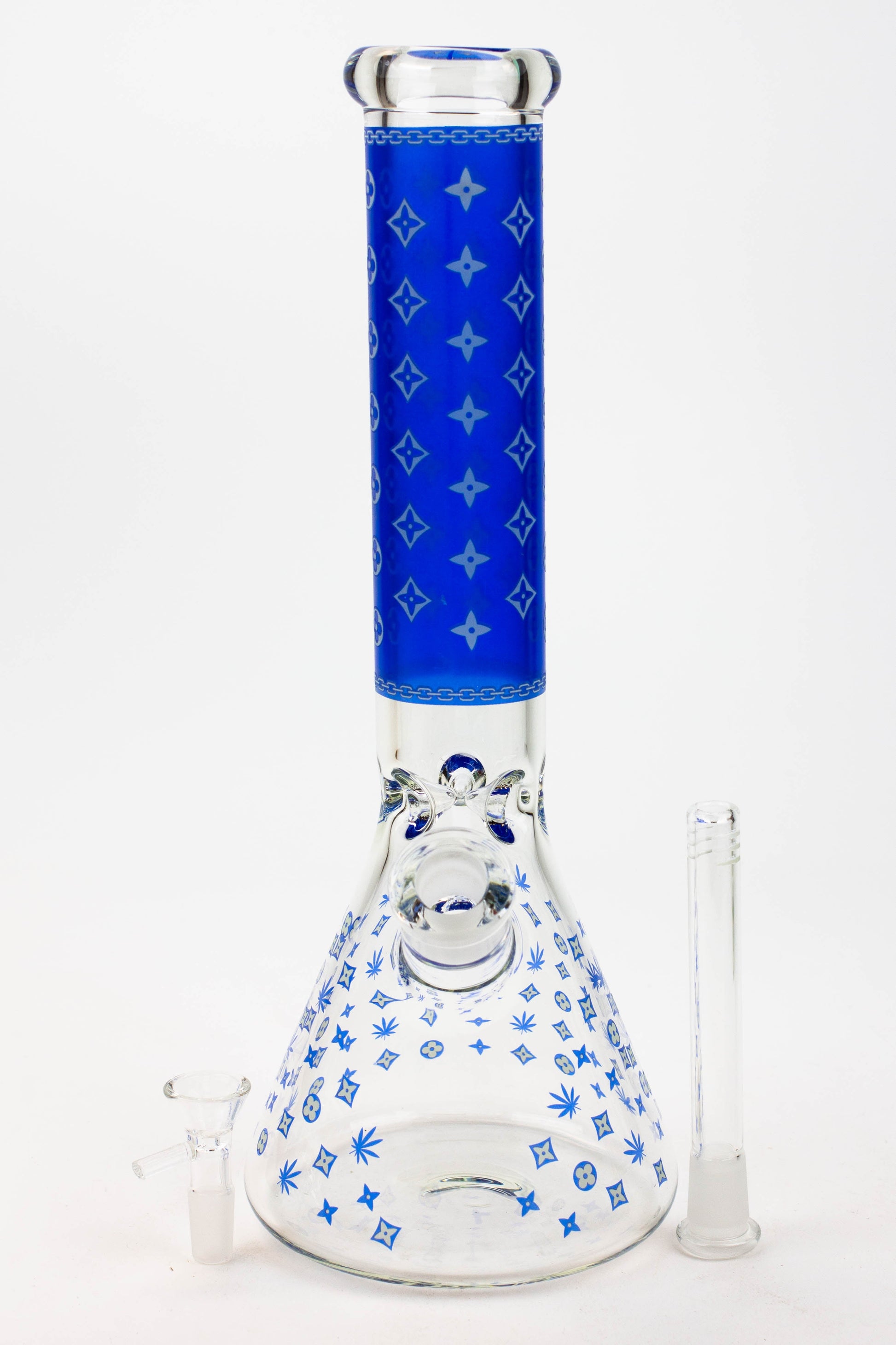 14" Luxury Patten Glow in the dark 7 mm glass bong [A24]_5