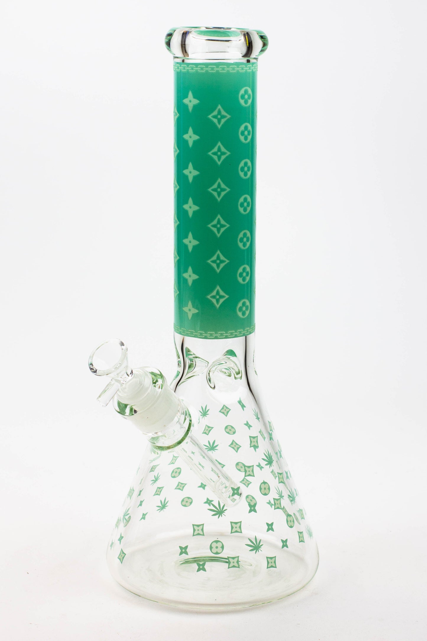 14" Luxury Patten Glow in the dark 7 mm glass bong [A24]_10