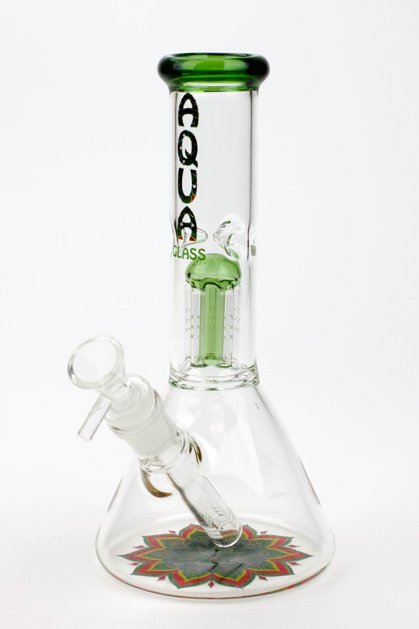 9" AQUA Single tree arms percolator glass water bong_4