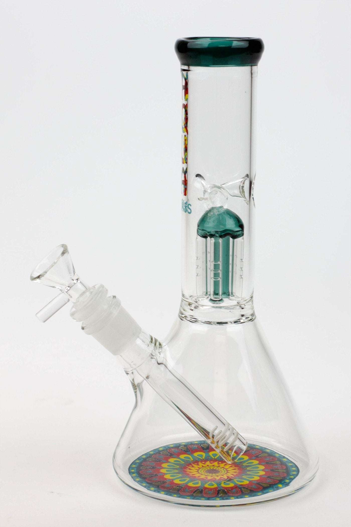 9" AQUA Single tree arms percolator glass water bong_8