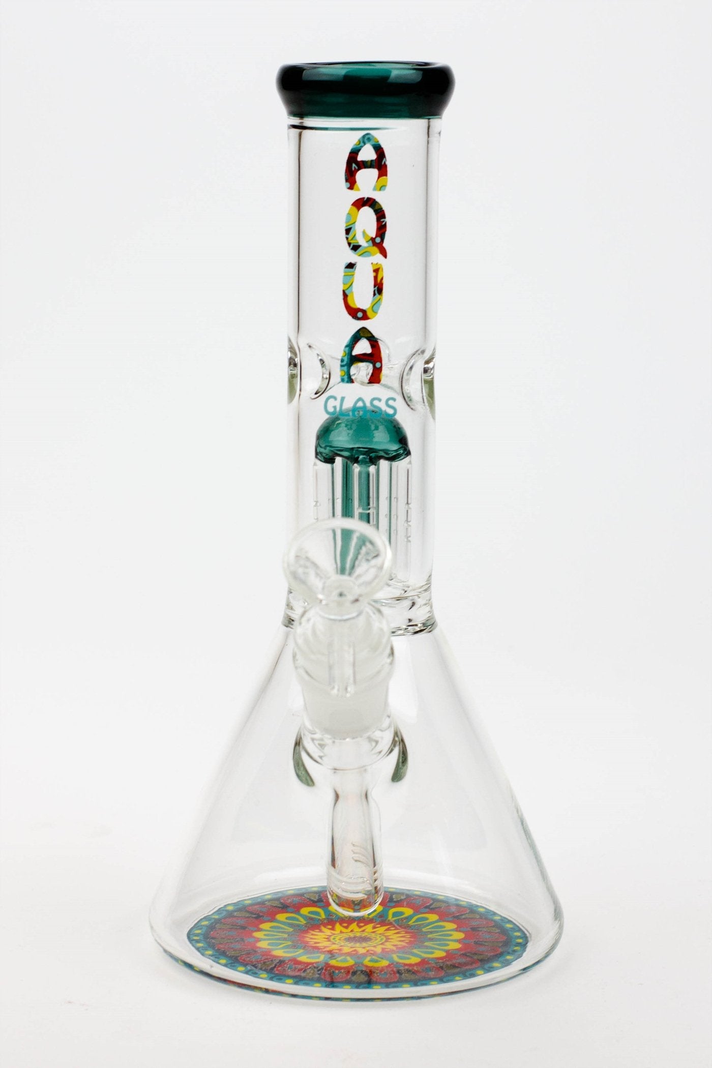 9" AQUA Single tree arms percolator glass water bong_9