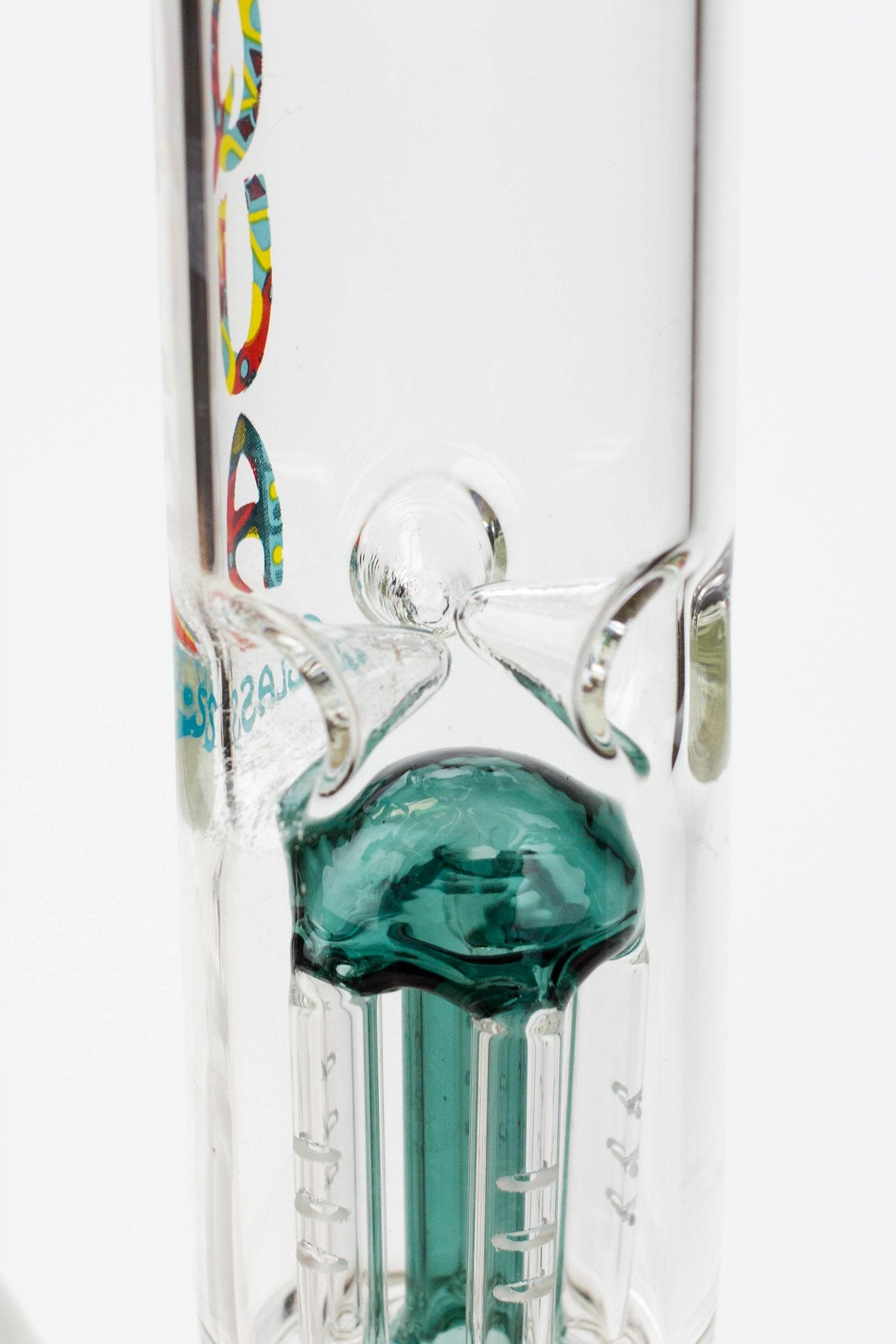 9" AQUA Single tree arms percolator glass water bong_10