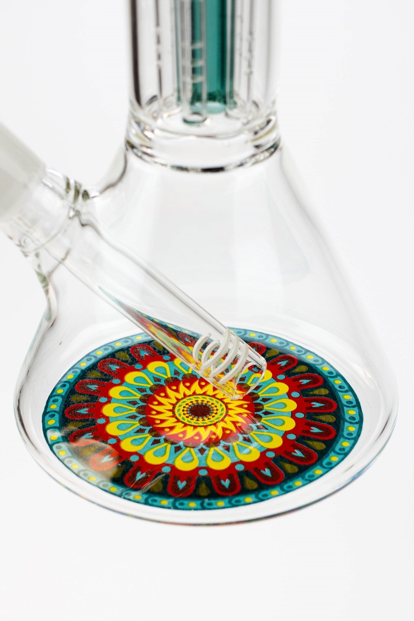 9" AQUA Single tree arms percolator glass water bong_2