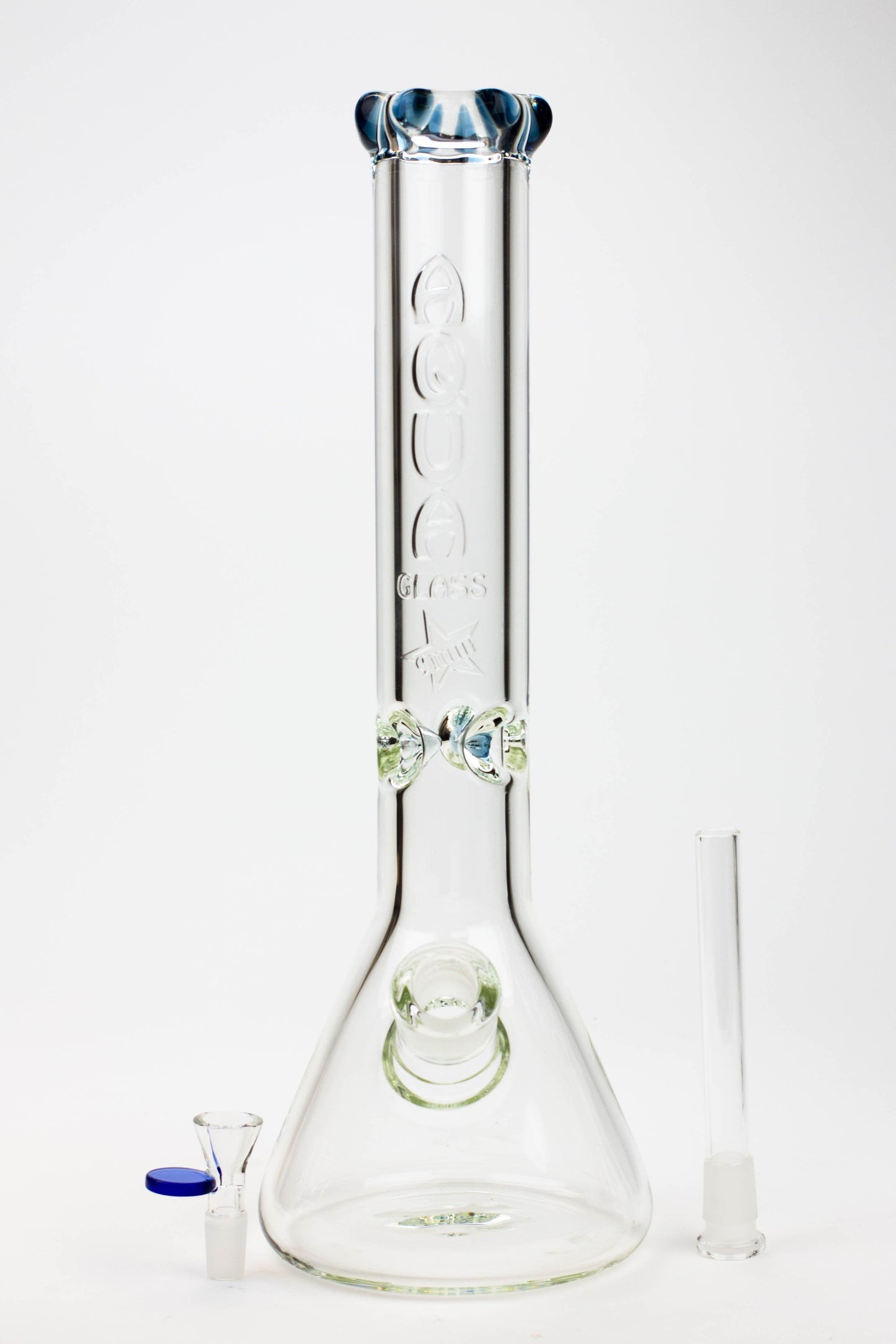 15.5" AQUA Glass / 9mm / glass beaker water bong_11