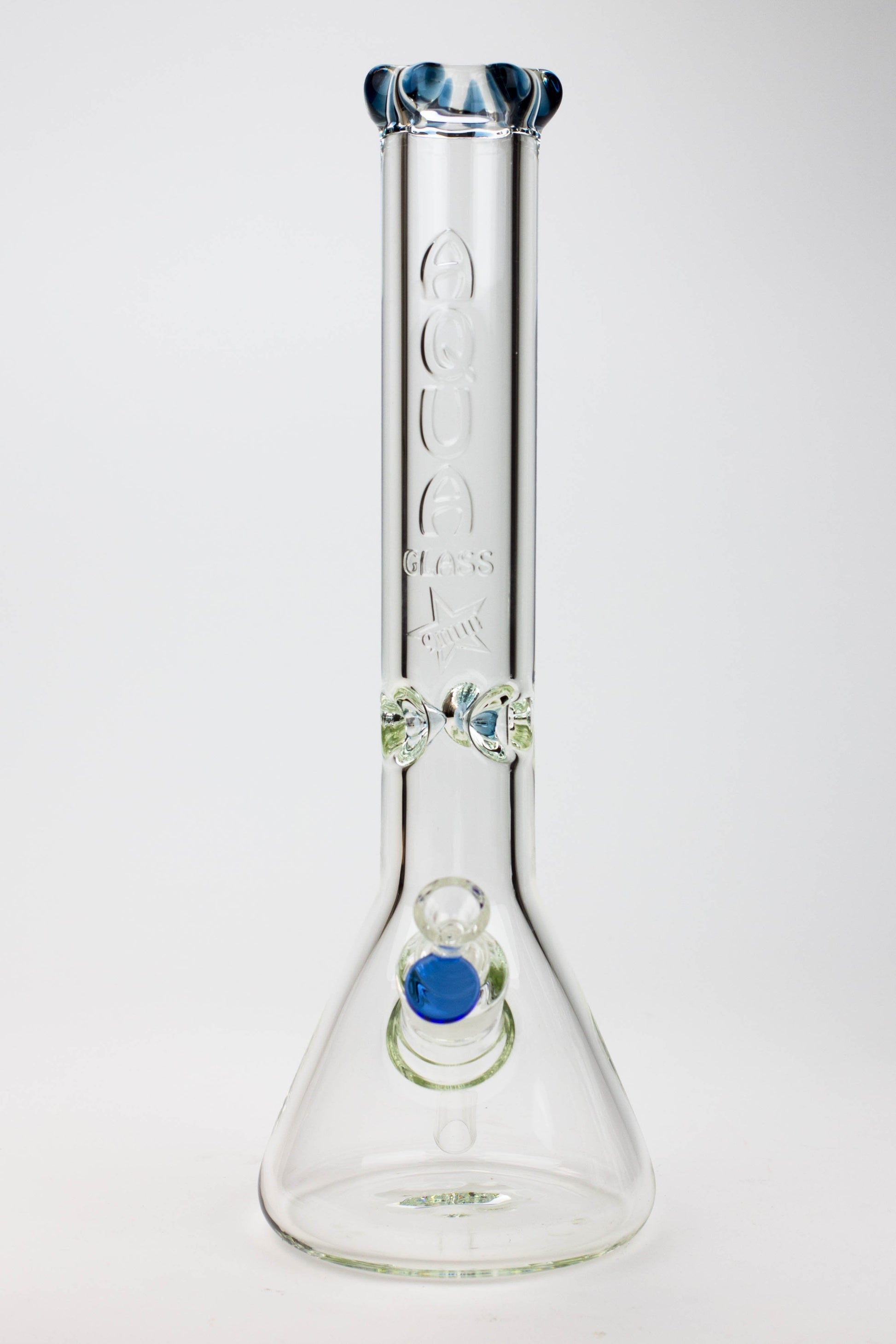 15.5" AQUA Glass / 9mm / glass beaker water bong_1