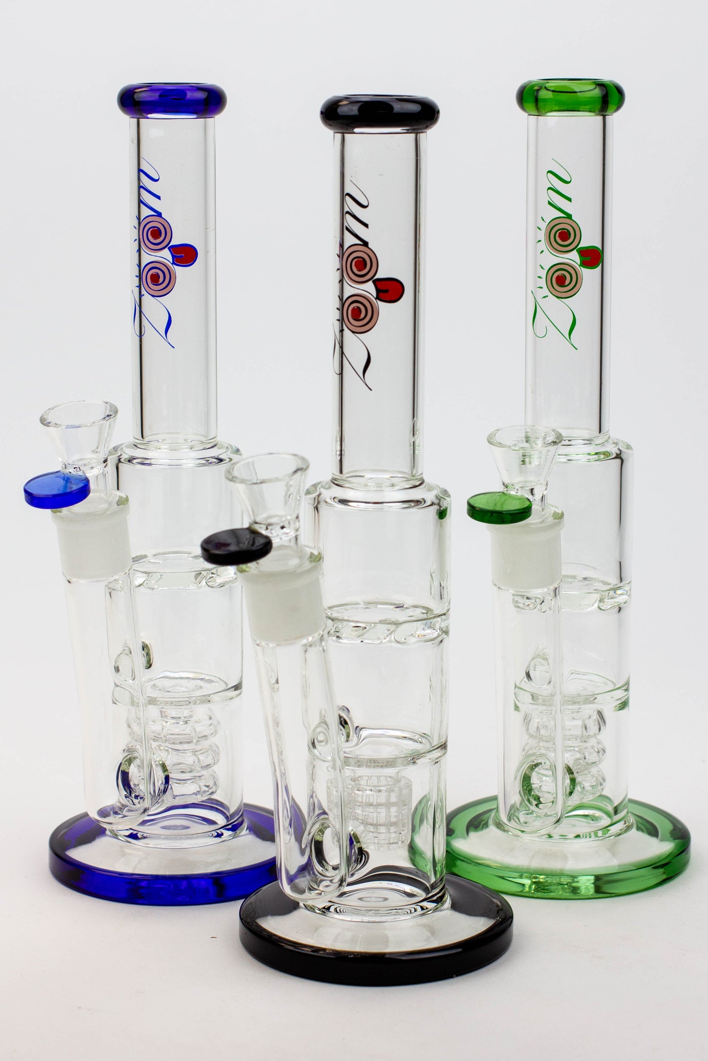 12" ZOOM Tornado and showerhead glass bong [B6]_0