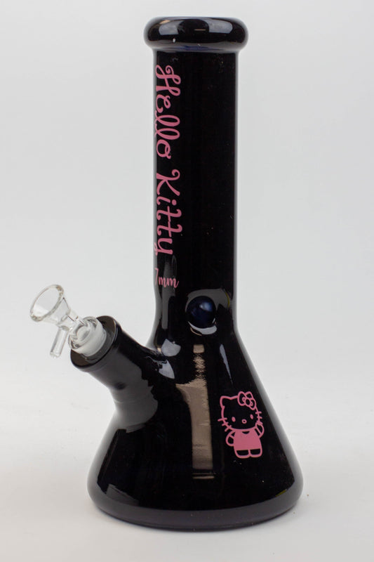 12" Kitty black 7 mm glass beaker bong [CD2001]_0