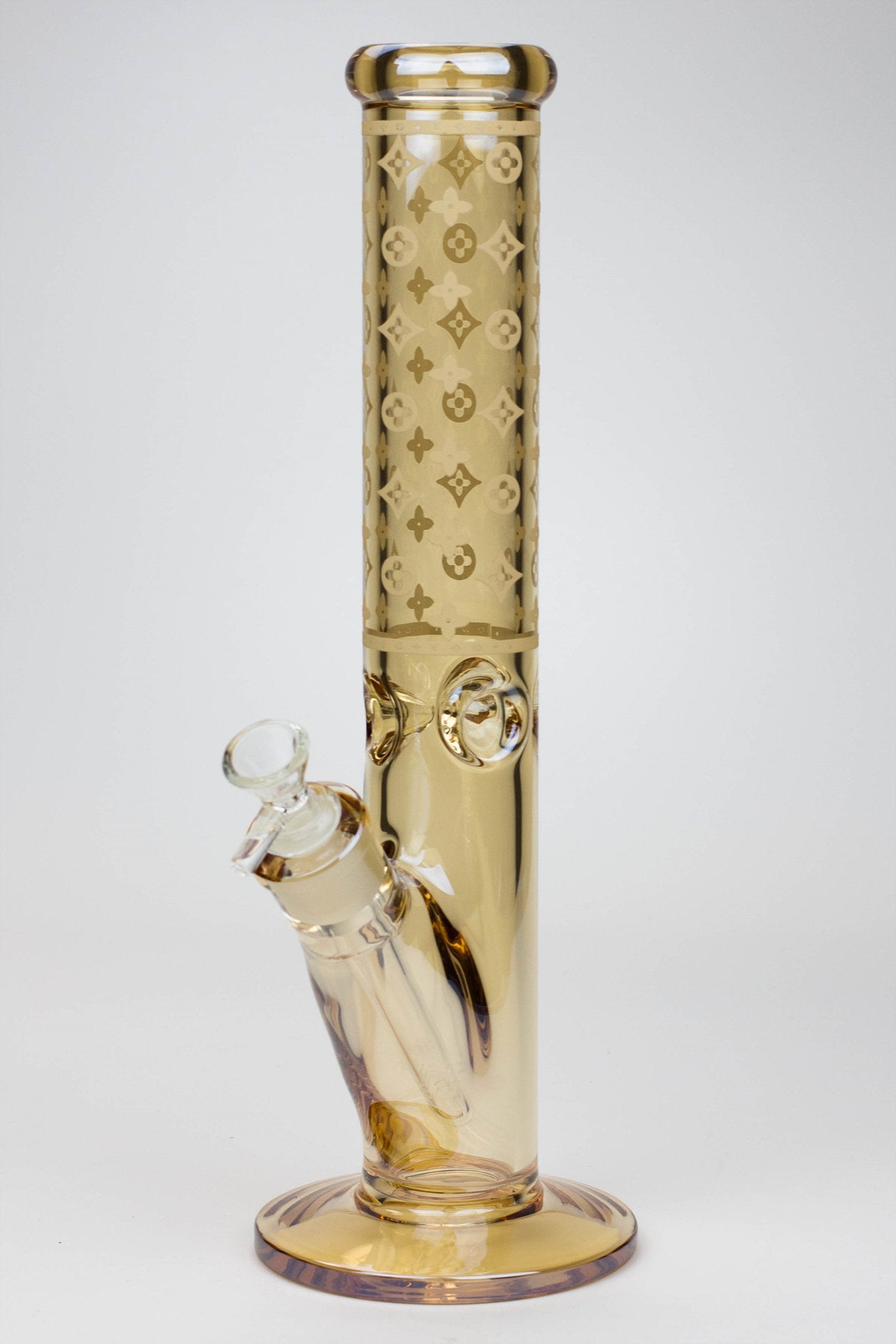 14" Luxury Logo 7 mm classic Electroplated Straight Tube Bong_5