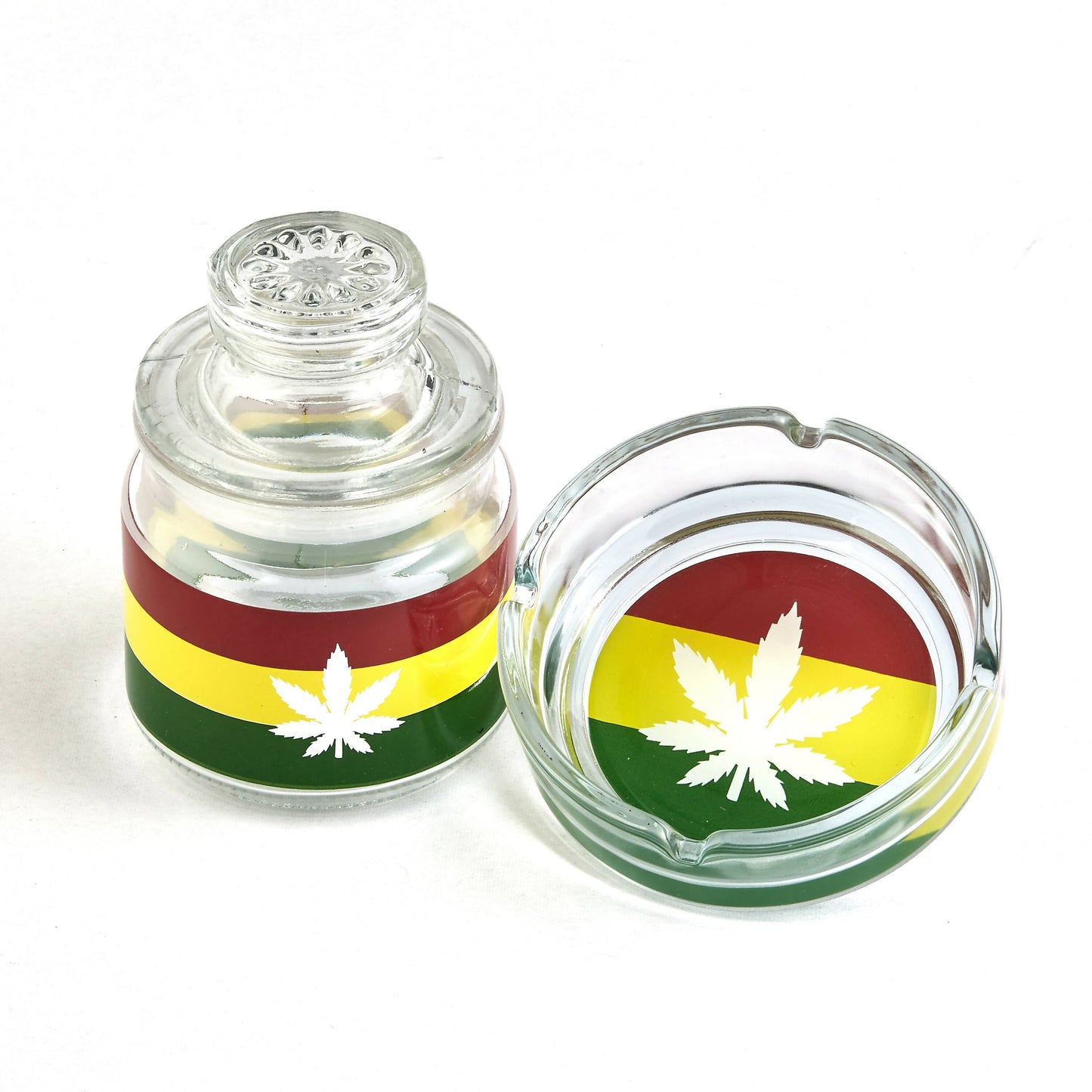 Ashtray set with Stash jar - LEAF DESIGN_0