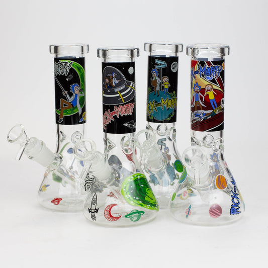 8" NM  Cartoon glass water bong - Glow in the dark_0