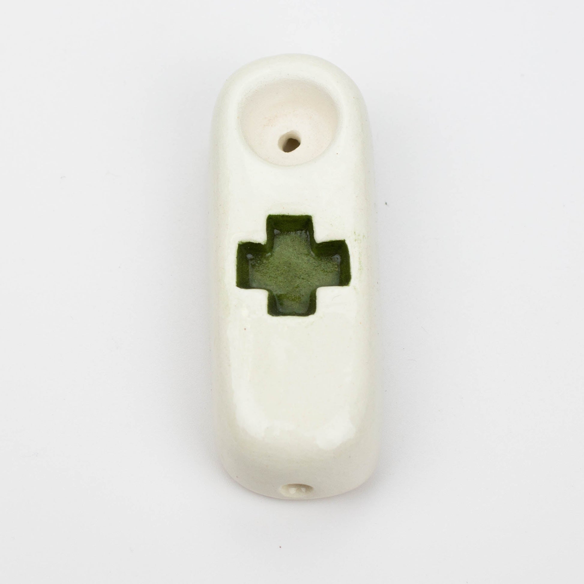 Handmade Ceramic Smoking Pipe [Green Cross]_4