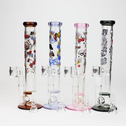 9.5" XTREME 2-1n-1 straight tube glass Bong with honeycomb diffuser [XTR300]_0